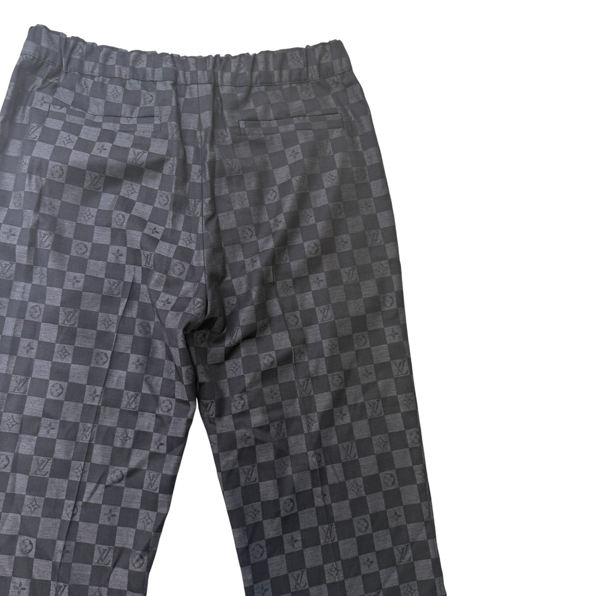 Men's Damier Trousers Black Size IT 48 / UK 32