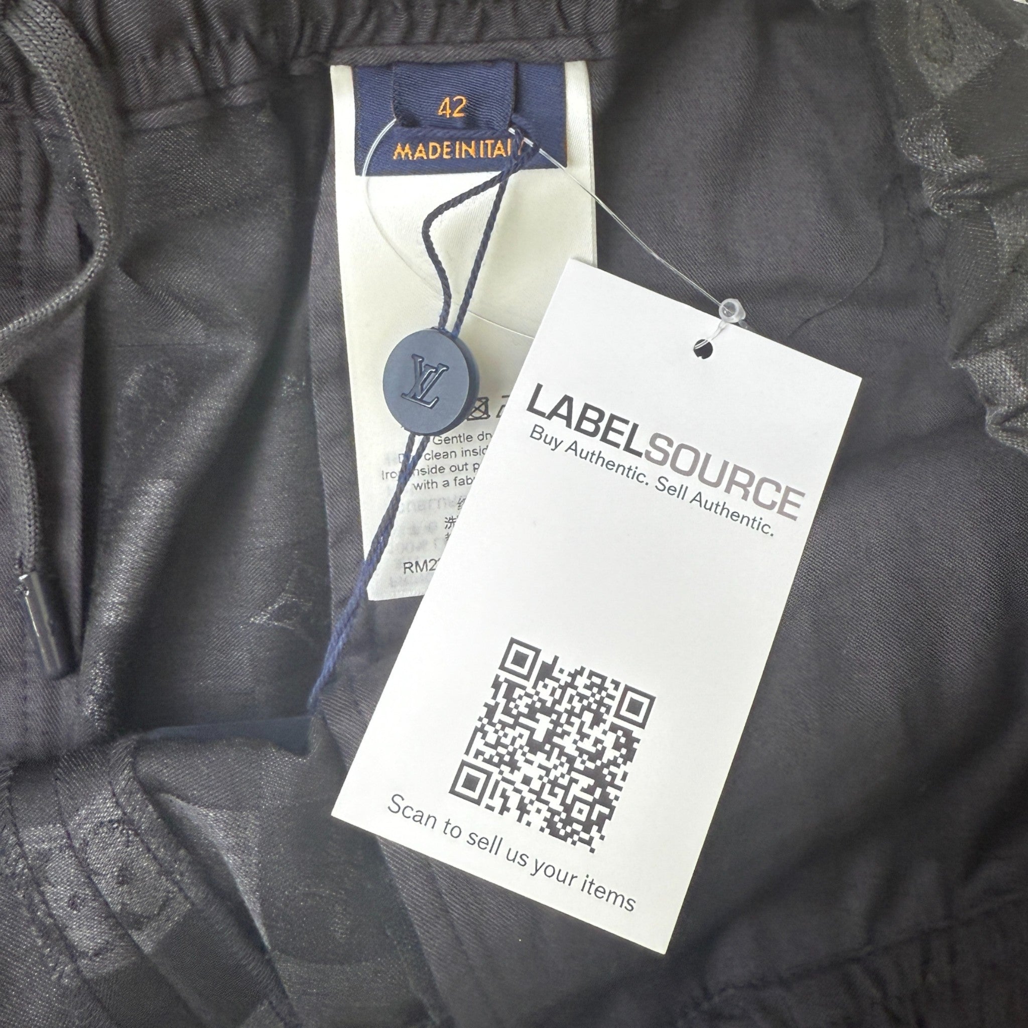 Men's Damier Trousers Black Size IT 48 / UK 32