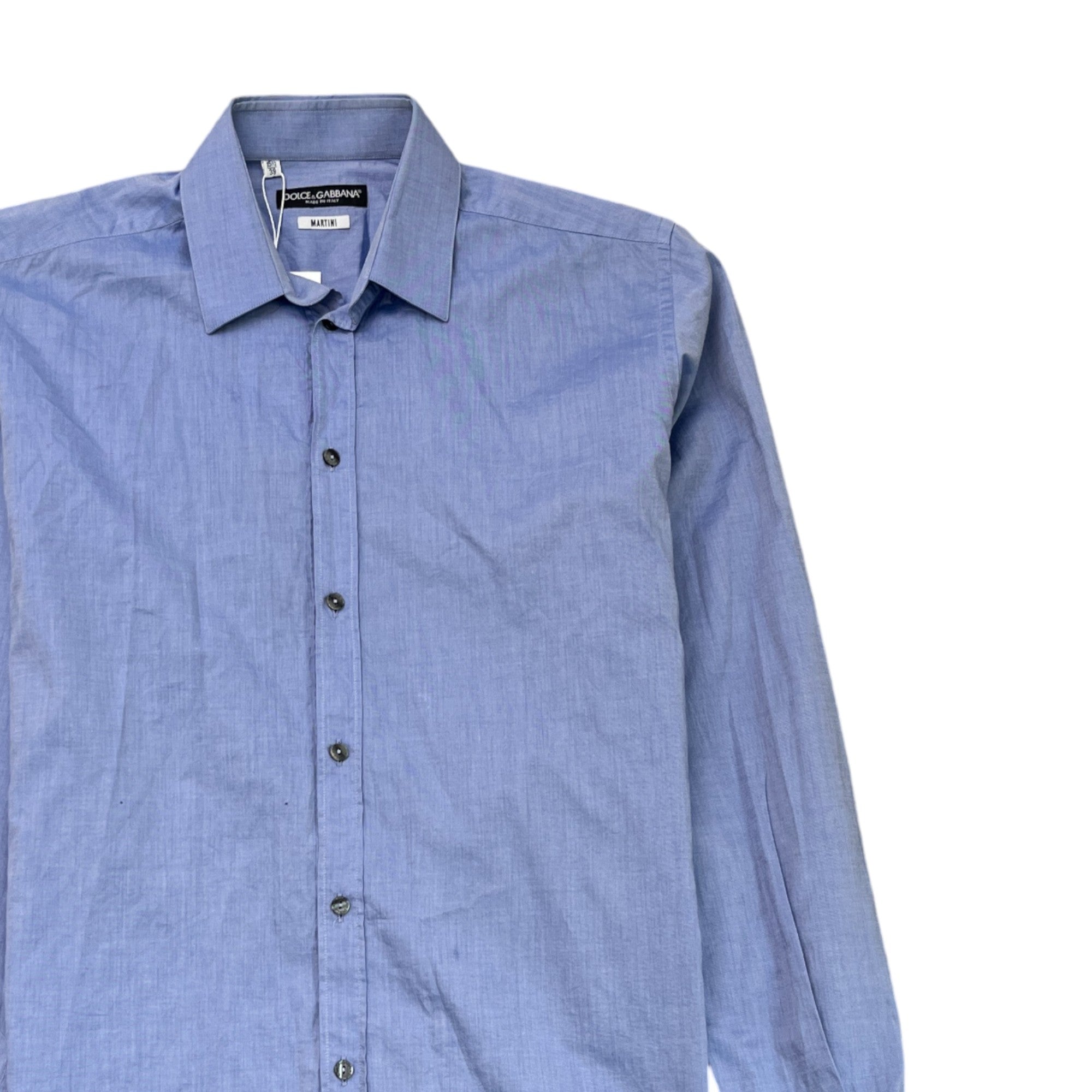 Men's Plain Long Sleeve Shirt Blue Size M