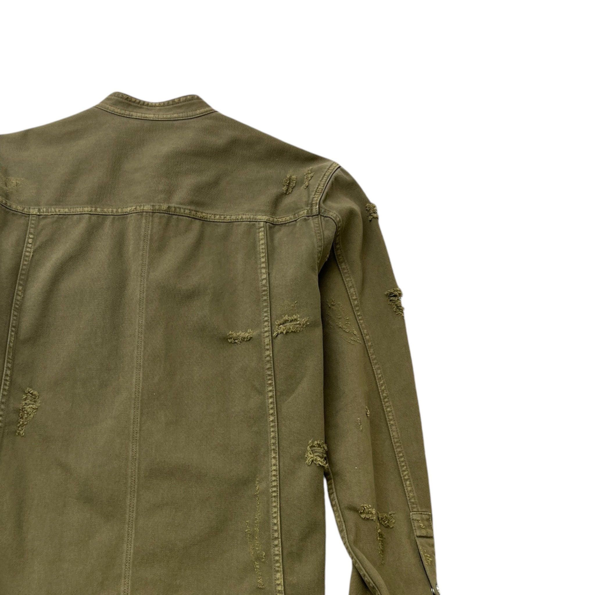 Men's Distressed OverShirt Khaki Size M
