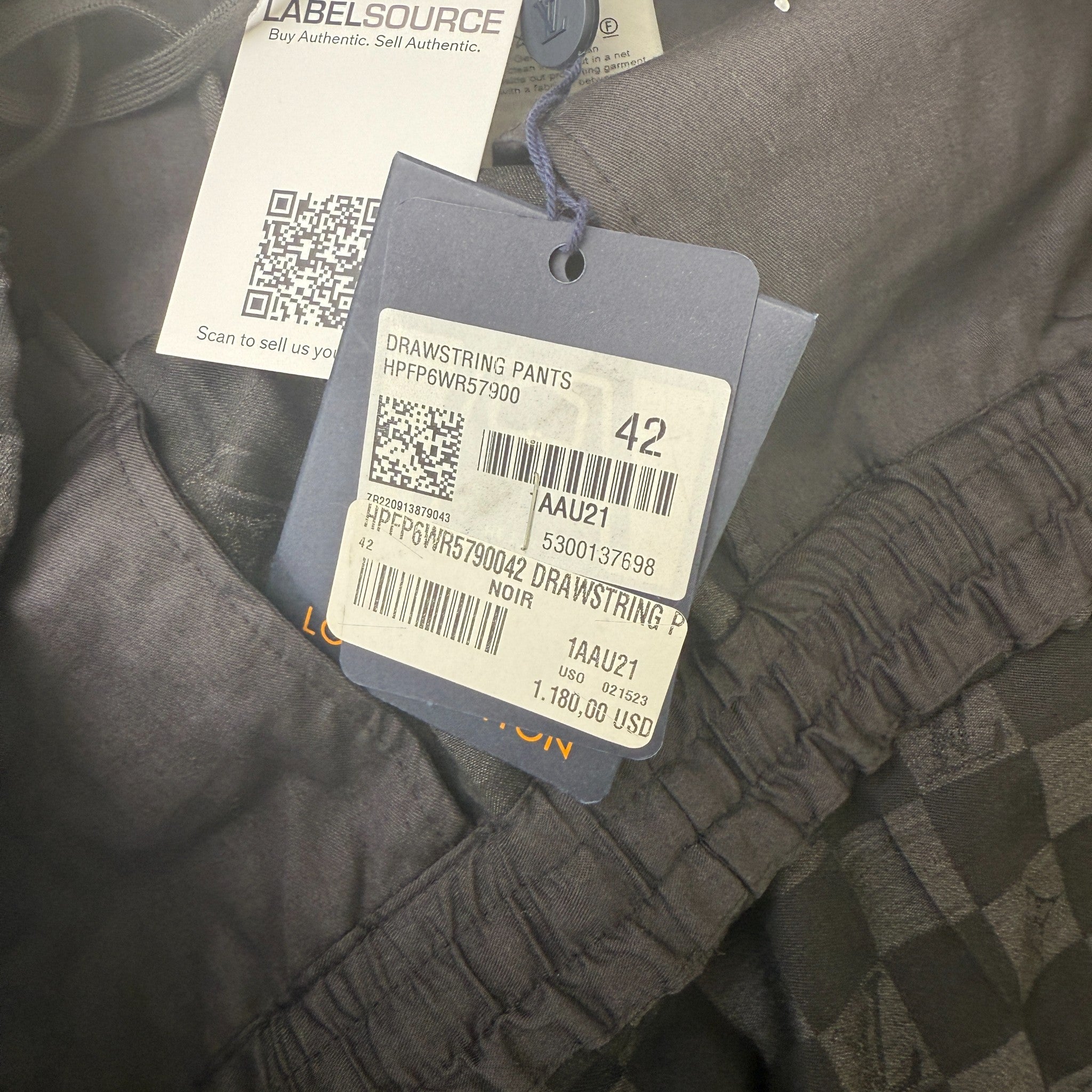 Men's Damier Trousers Black Size IT 48 / UK 32