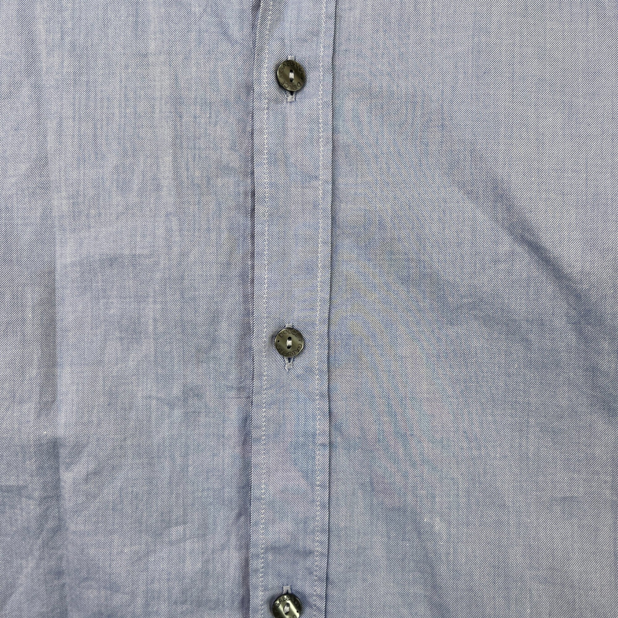 Men's Plain Long Sleeve Shirt Blue Size M