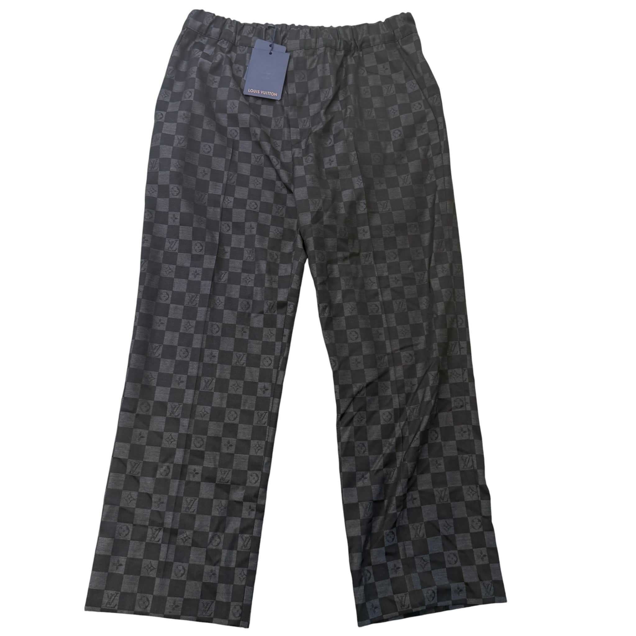 Men's Damier Trousers Black Size IT 48 / UK 32