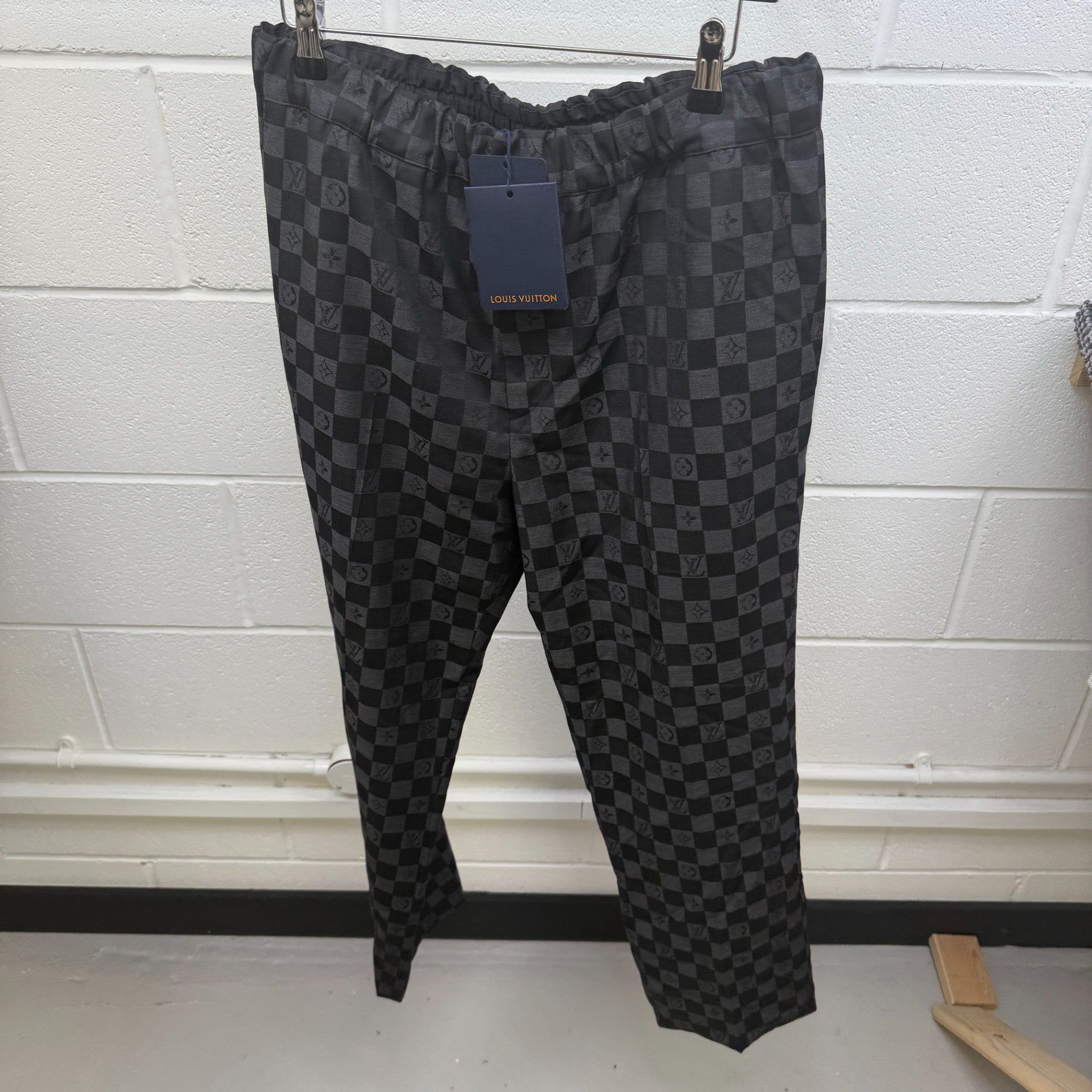 Men's Damier Trousers Black Size IT 48 / UK 32