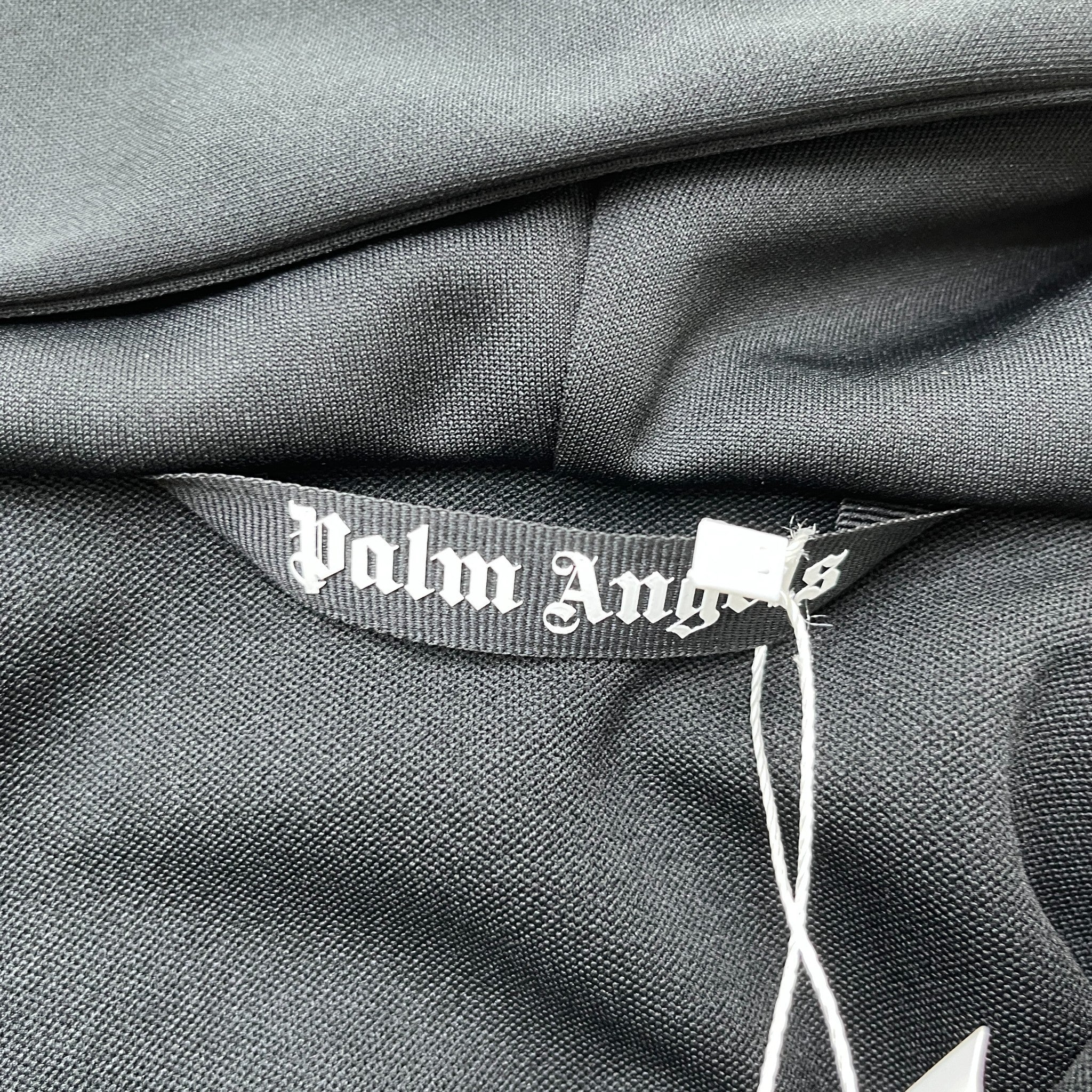 Men's Side Stripe Logo Track Jacket Black Size XL