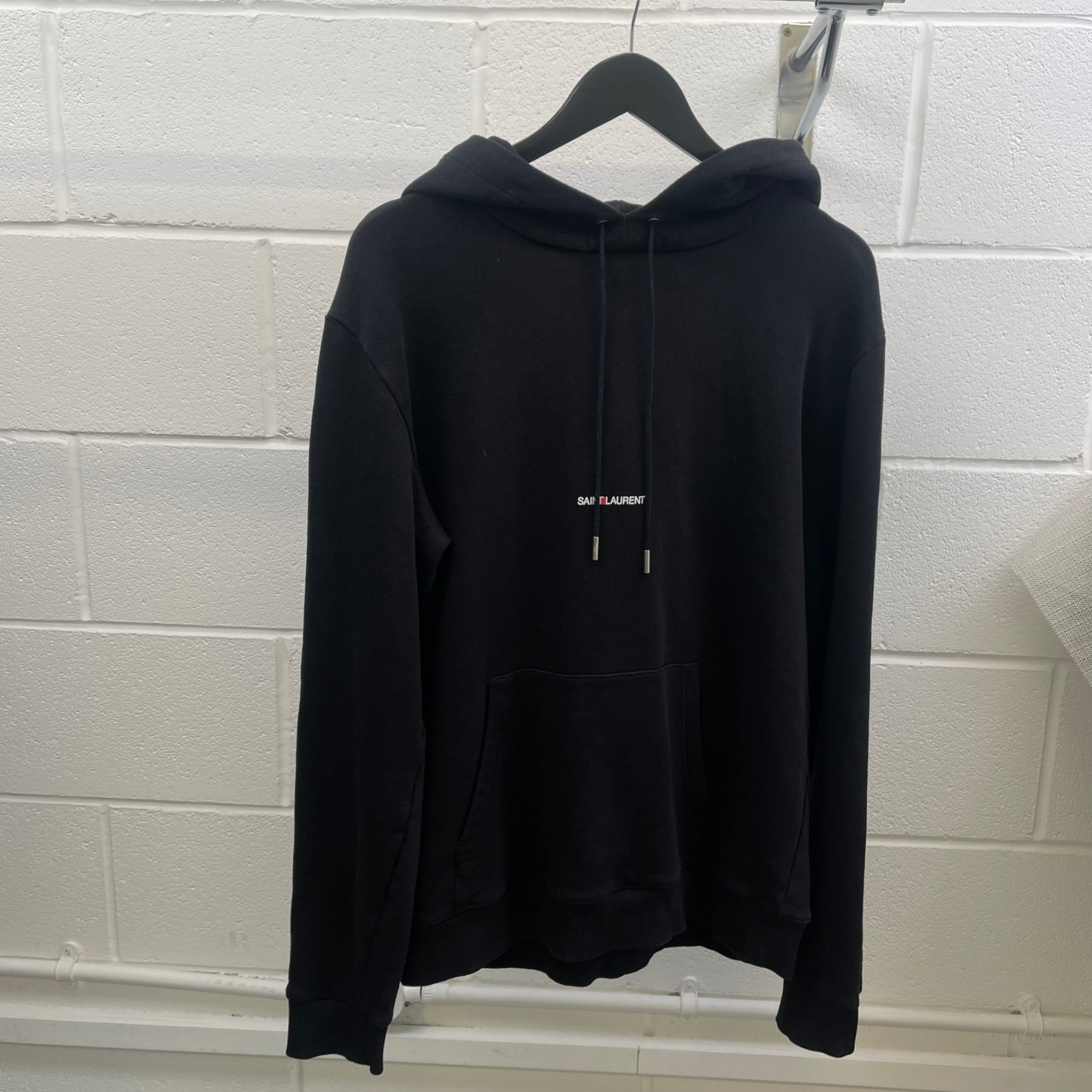 Men's Embroidered Logo Hoodie Black Size XXL