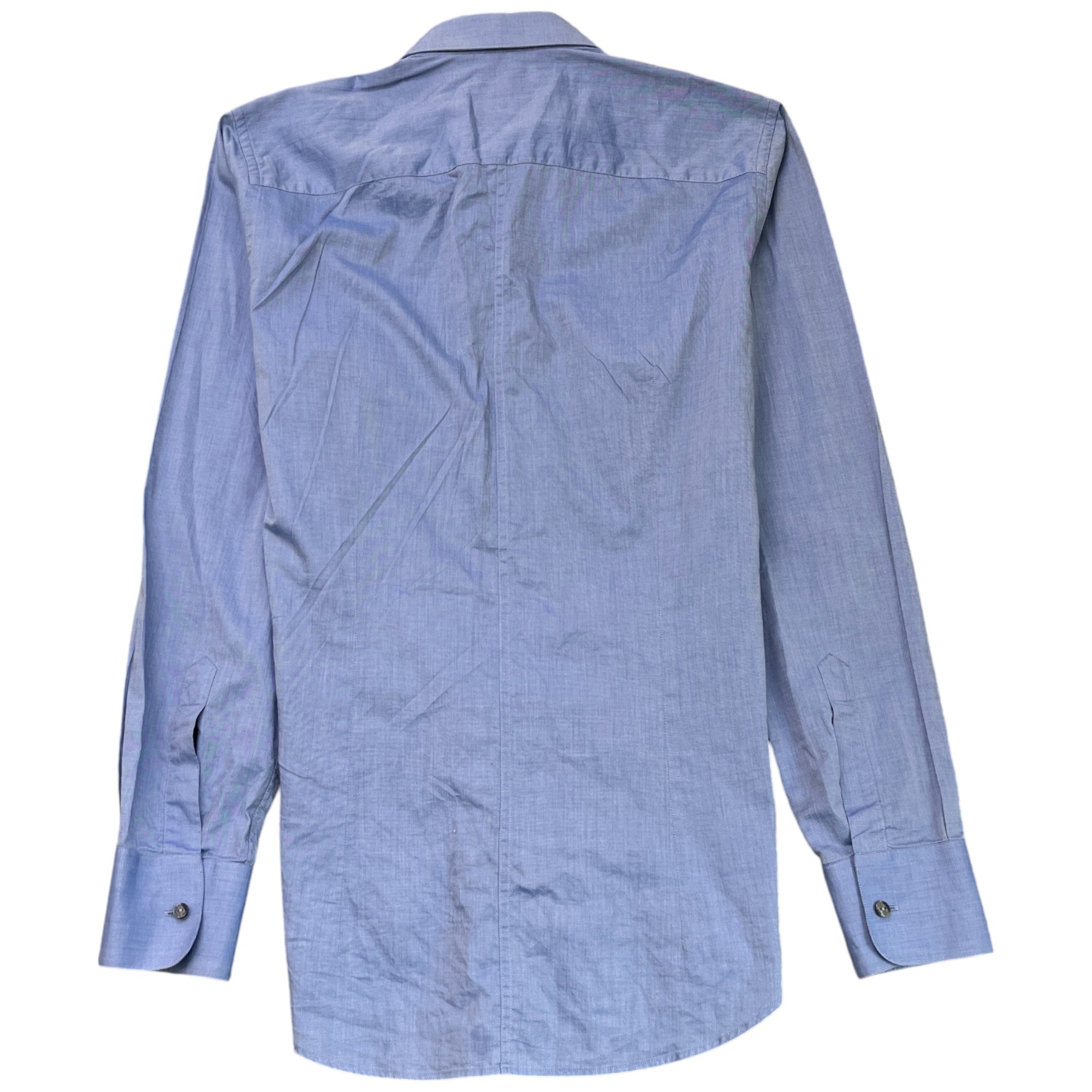 Men's Plain Long Sleeve Shirt Blue Size M