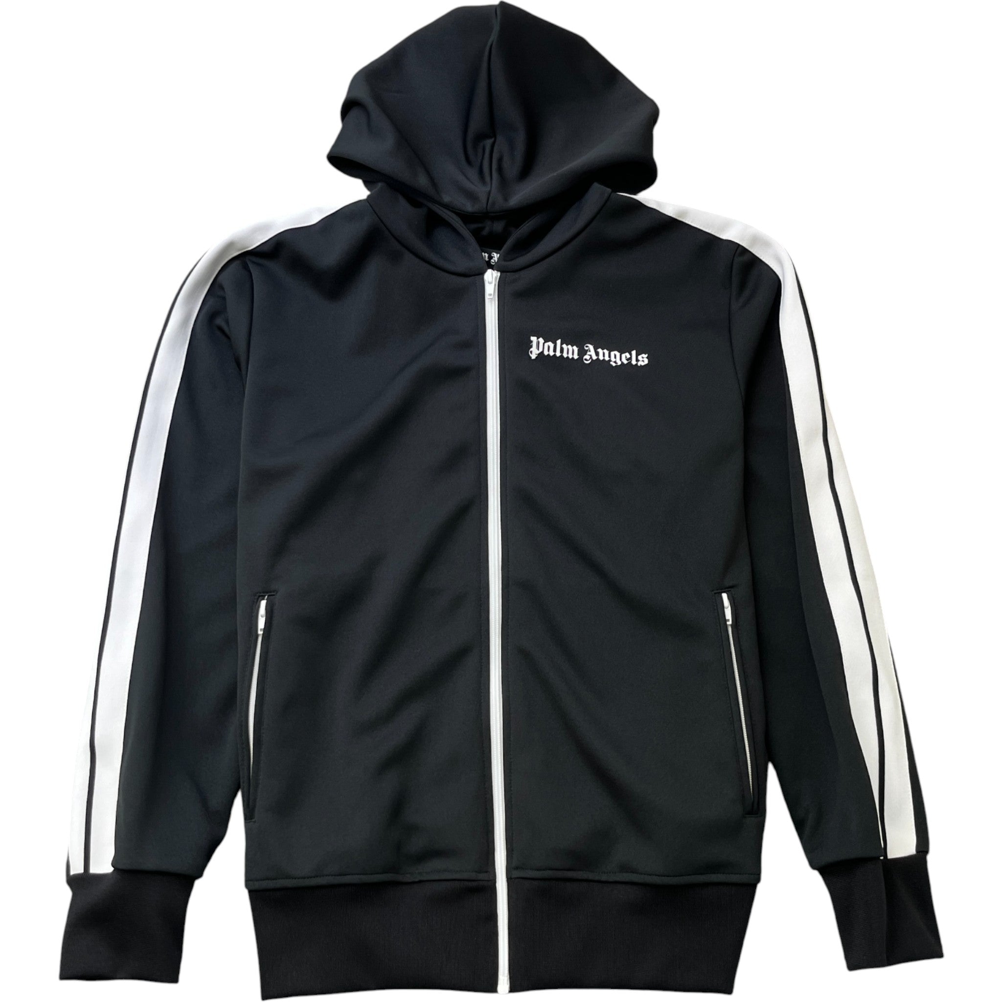 Men's Side Stripe Logo Track Jacket Black Size XL