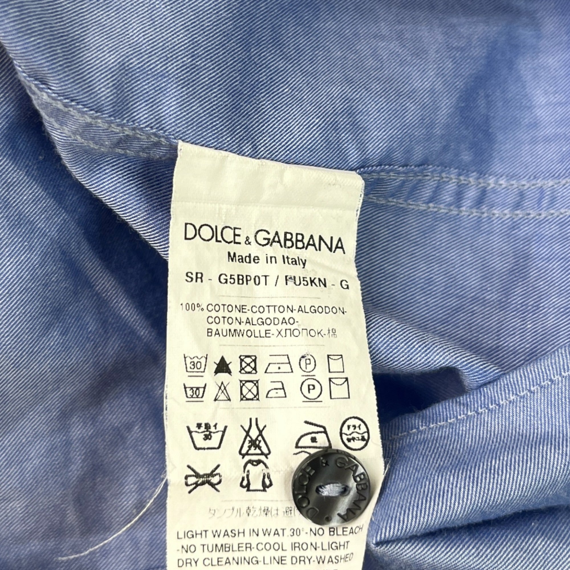 Men's Plain Long Sleeve Shirt Blue Size M