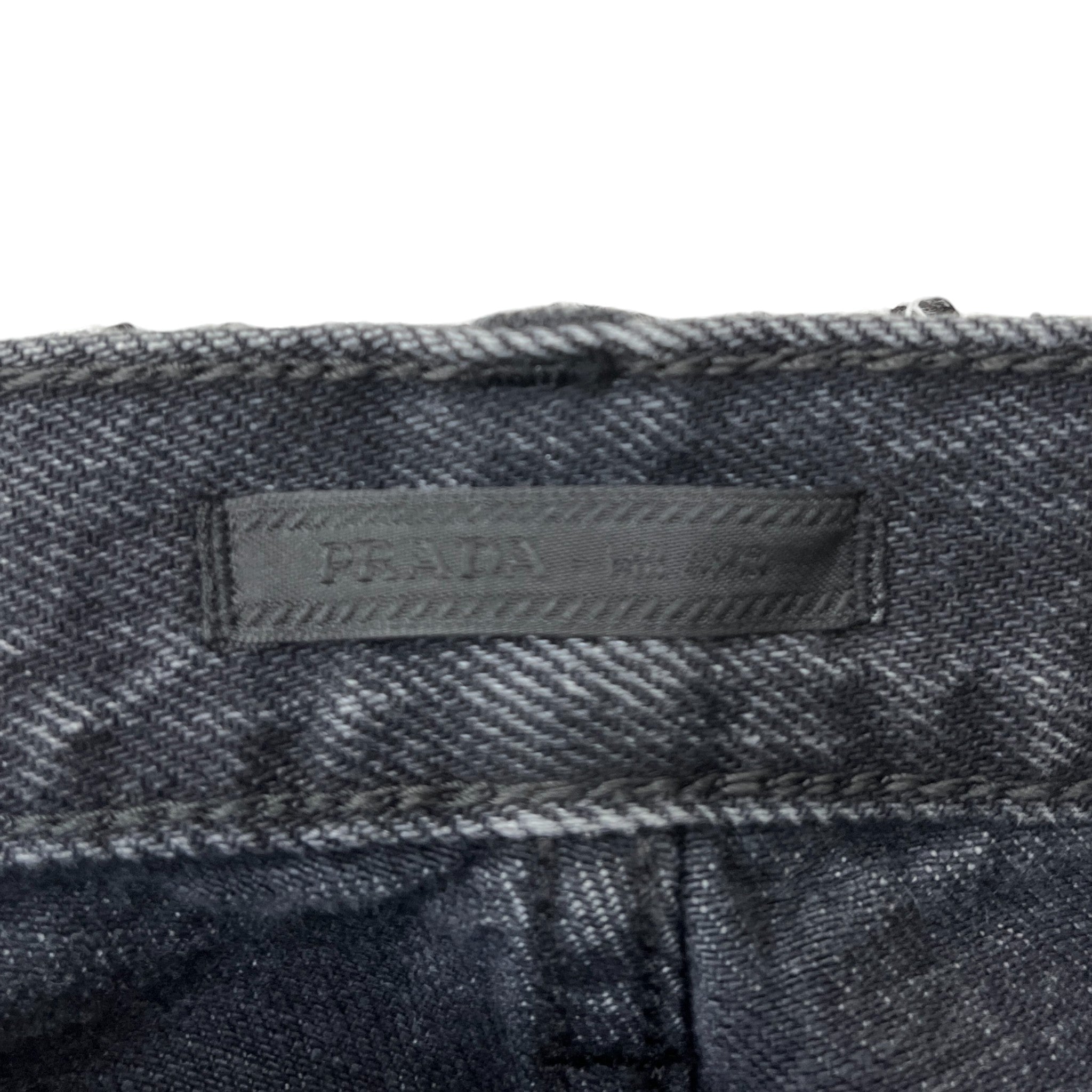 Men's Plaque Logo Jeans Black Size Waist 29"