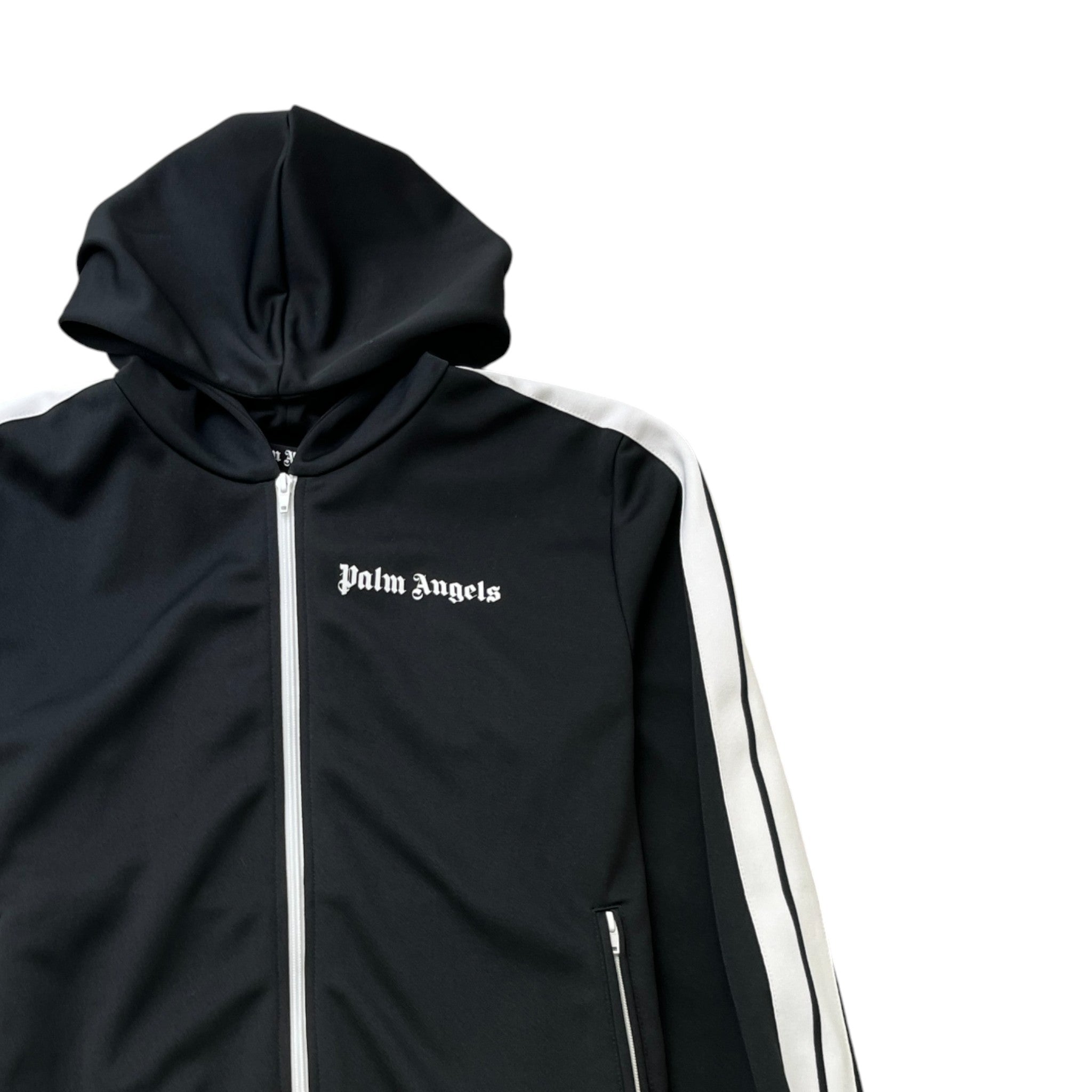 Men's Side Stripe Logo Track Jacket Black Size XL