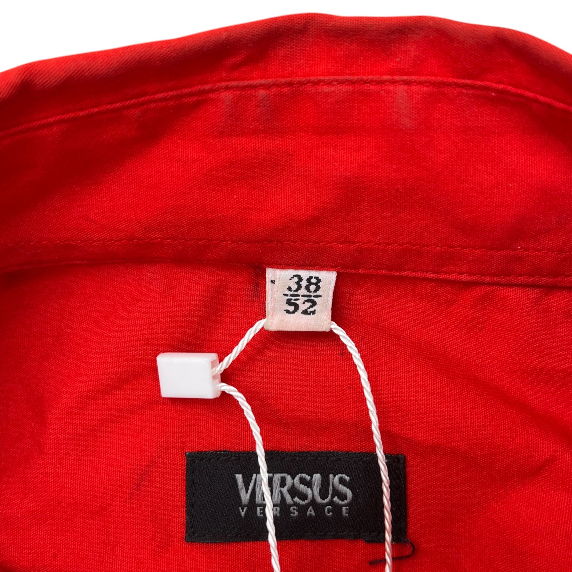 Men's Zip Sleeve Cuff Long Sleeve Shirt Red Size IT 52 / UK XL