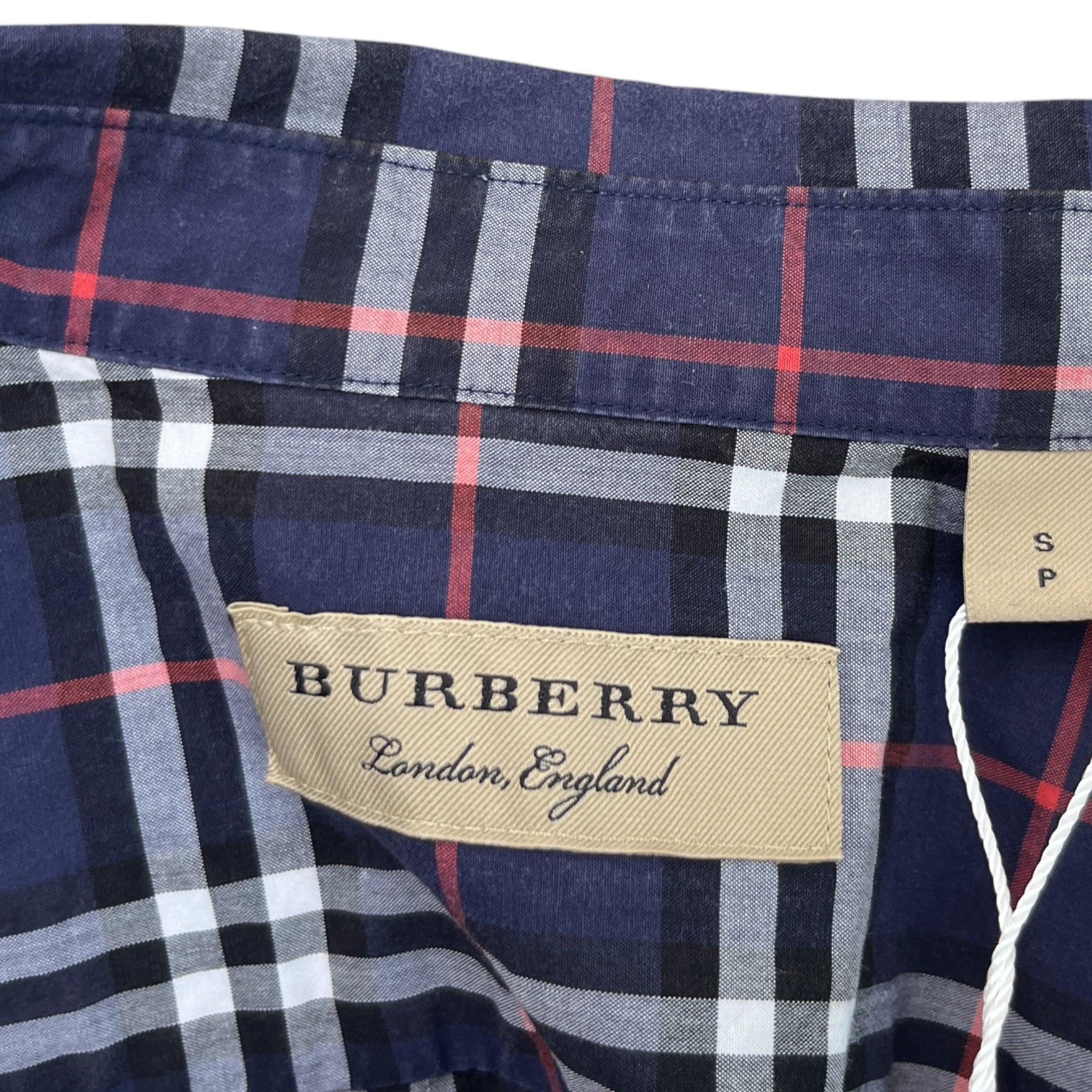 Men's Checkered Long Sleeve Shirt Blue Size S