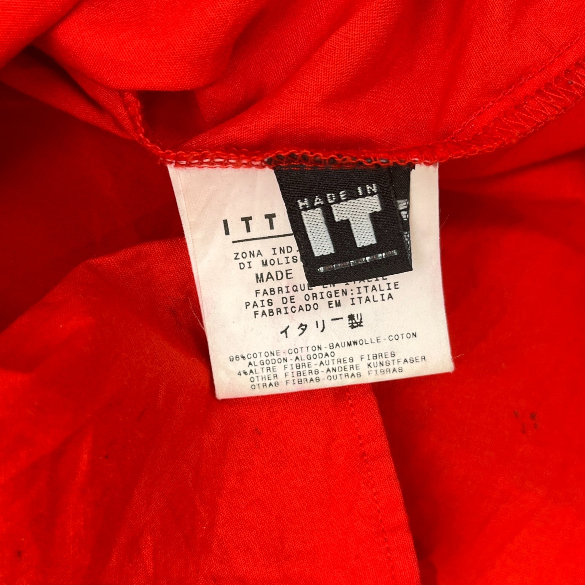 Men's Zip Sleeve Cuff Long Sleeve Shirt Red Size IT 52 / UK XL