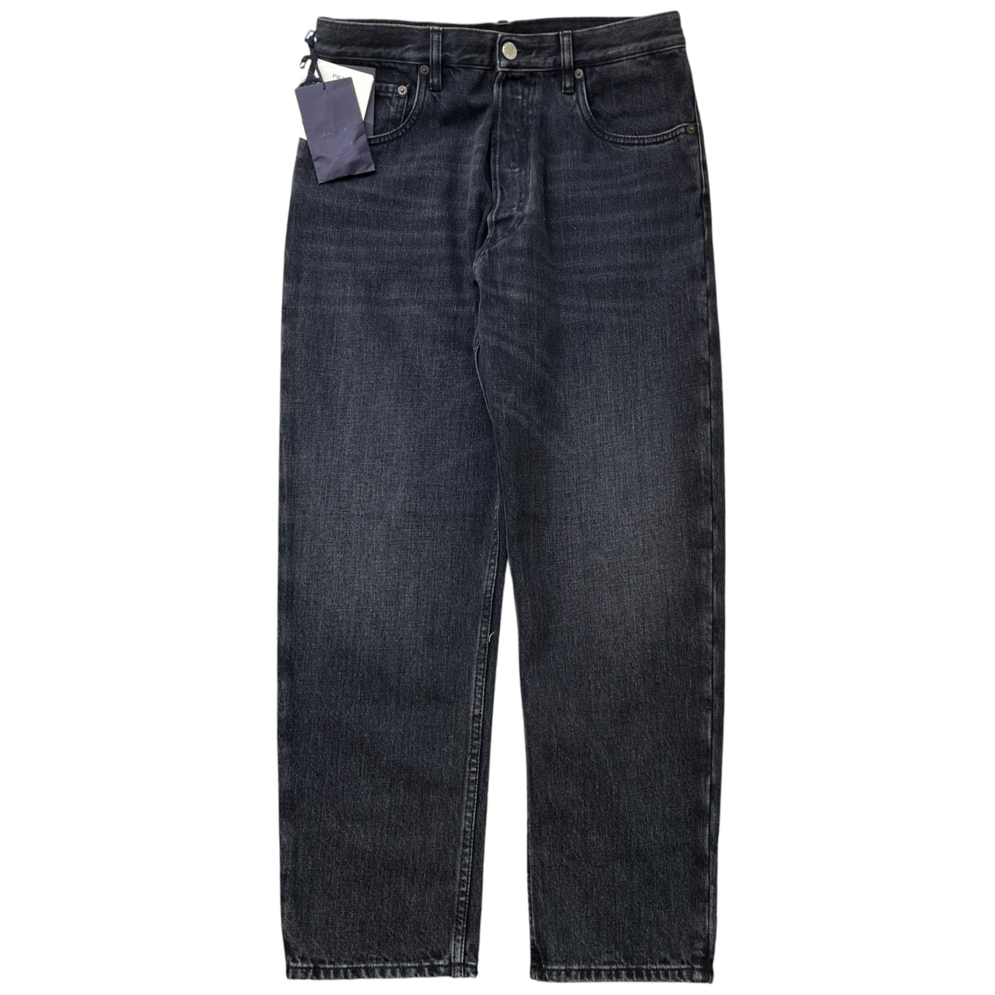 Men's Plaque Logo Jeans Black Size Waist 29"