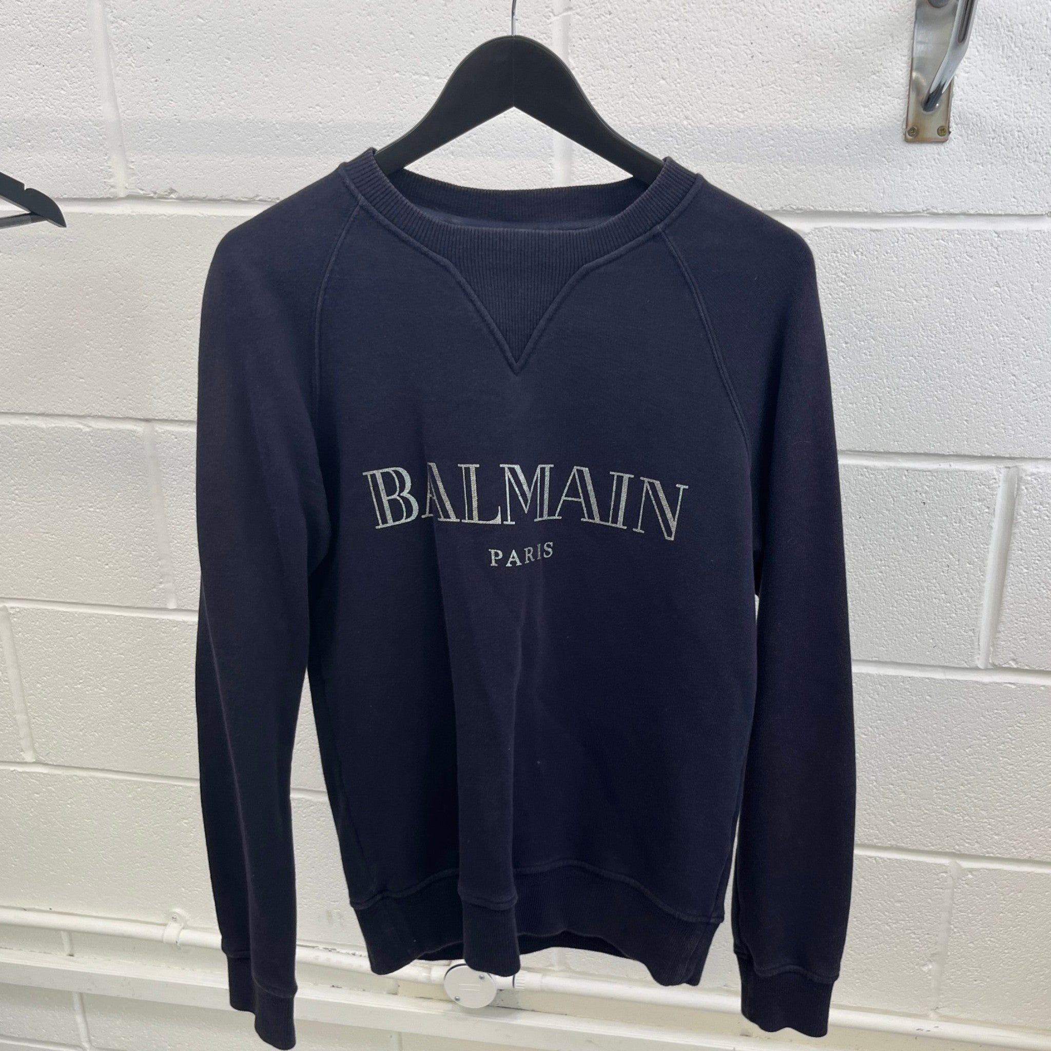 Men's Logo Print Sweatshirt Navy Size XS