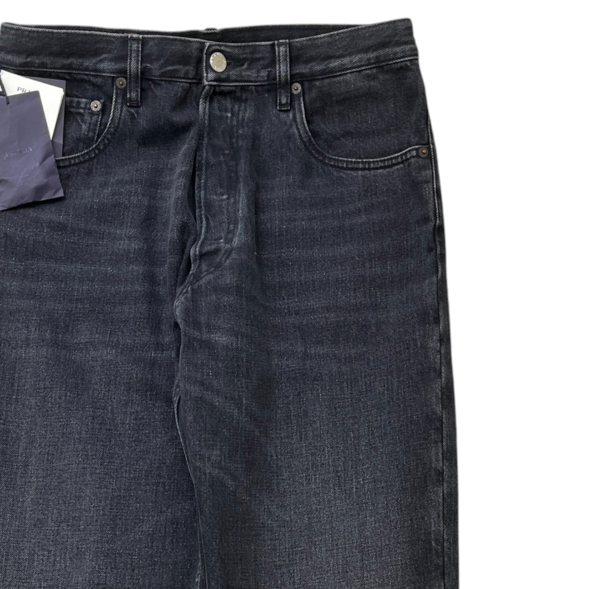 Men's Plaque Logo Jeans Black Size Waist 29"