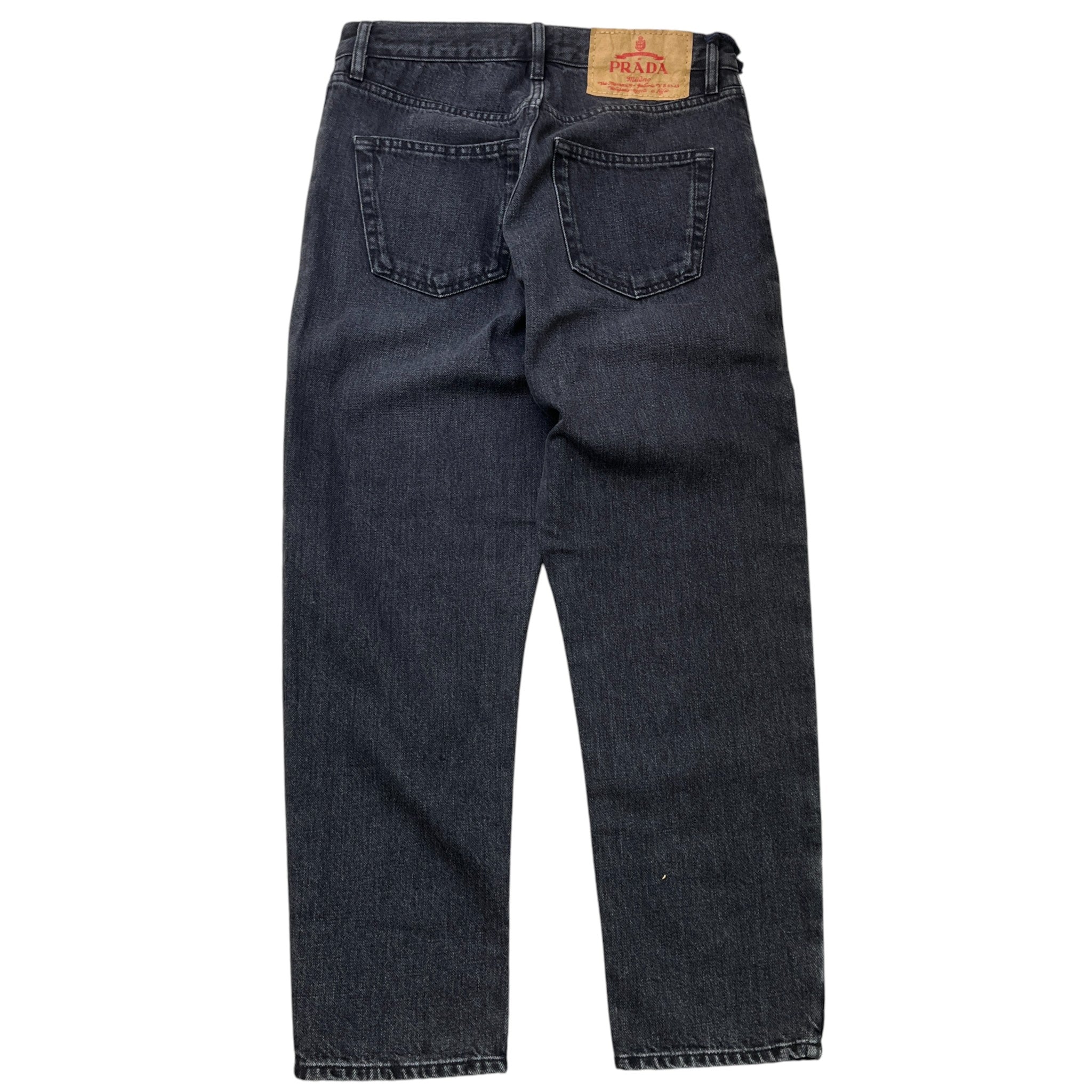 Men's Plaque Logo Jeans Black Size Waist 29"