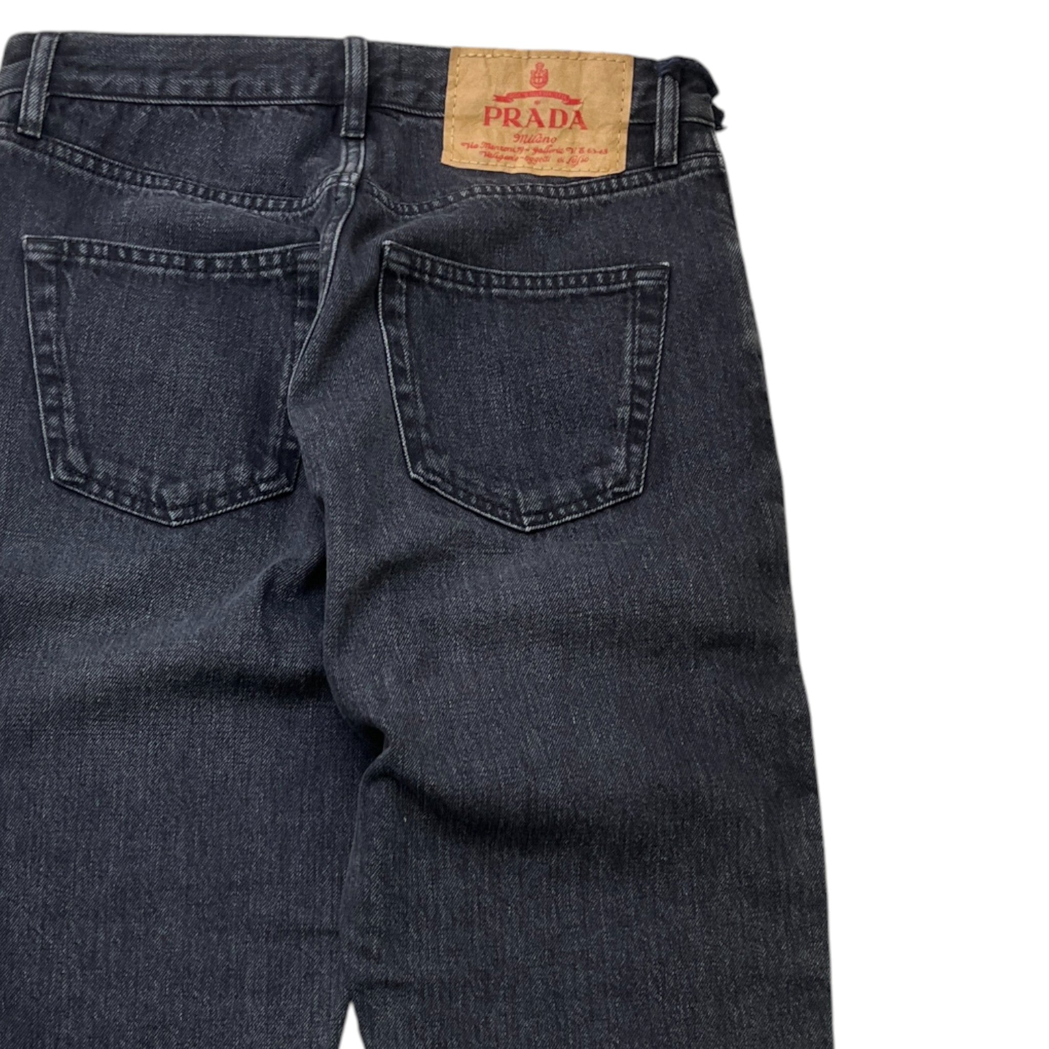 Men's Plaque Logo Jeans Black Size Waist 29"