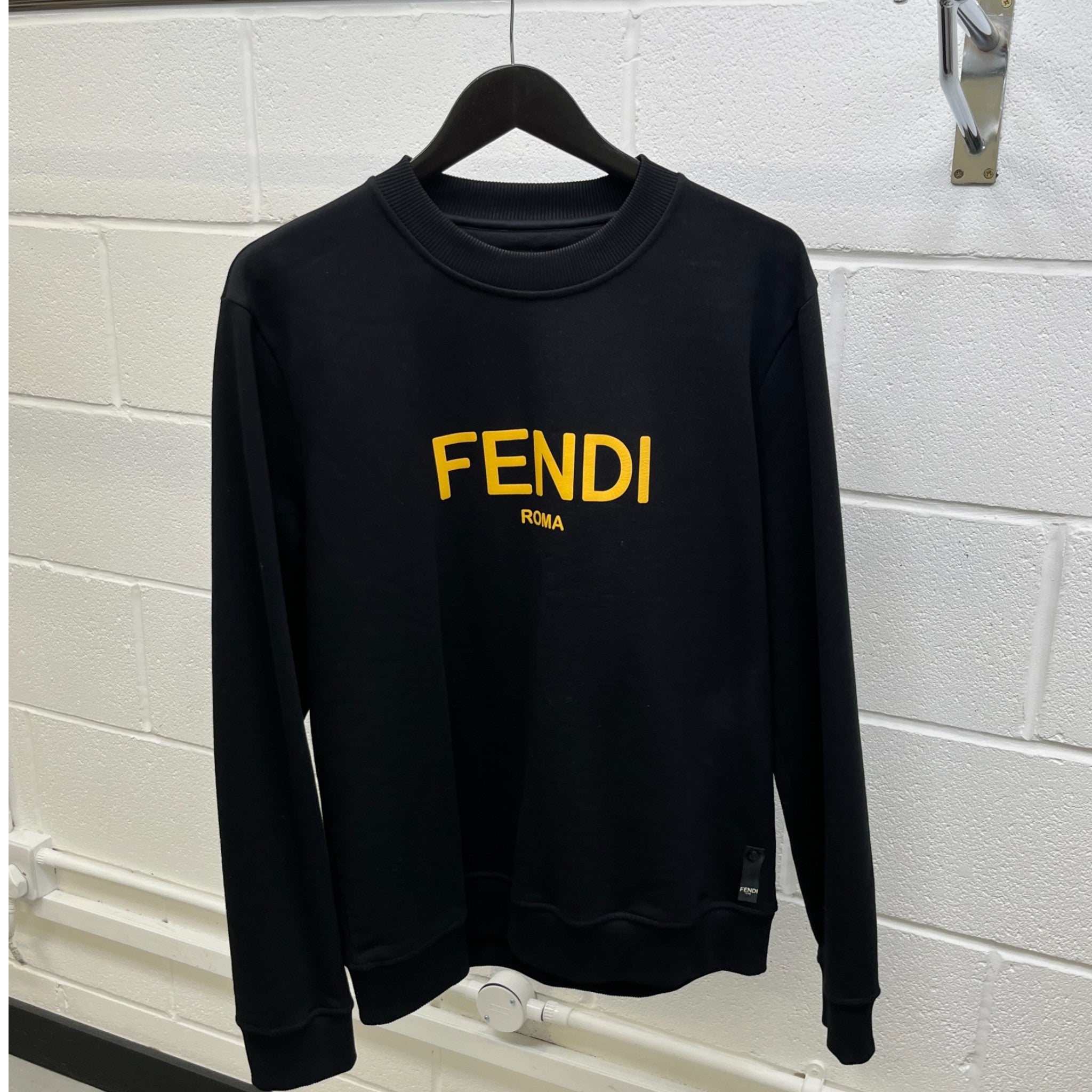 Men's Logo Print Jumper Black Size L