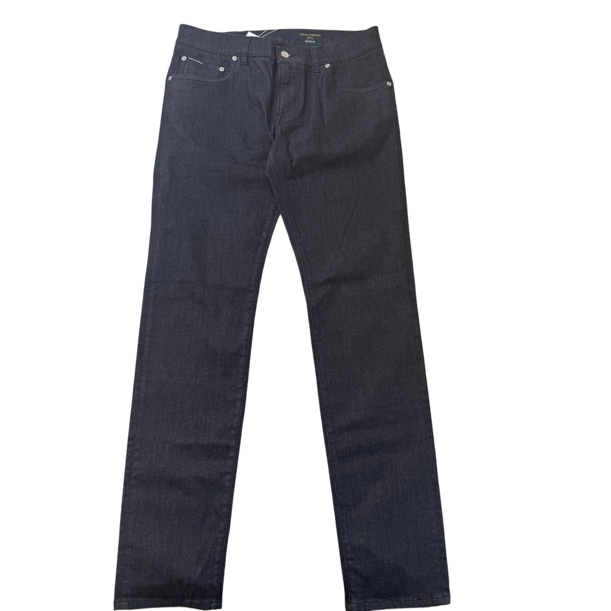 Men's Embroidered Logo Jeans Black Size IT 50 / UK 34