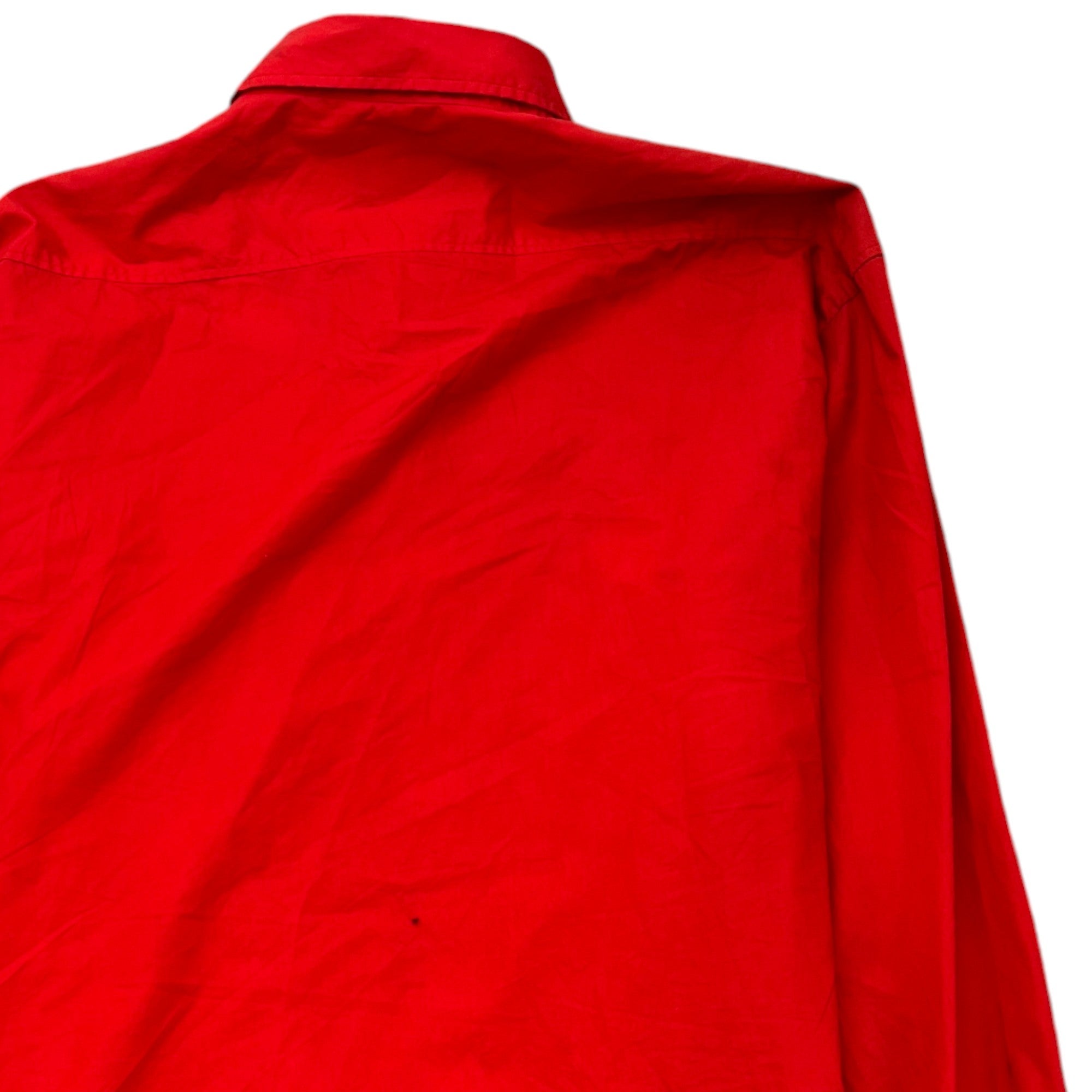 Men's Zip Sleeve Cuff Long Sleeve Shirt Red Size IT 52 / UK XL