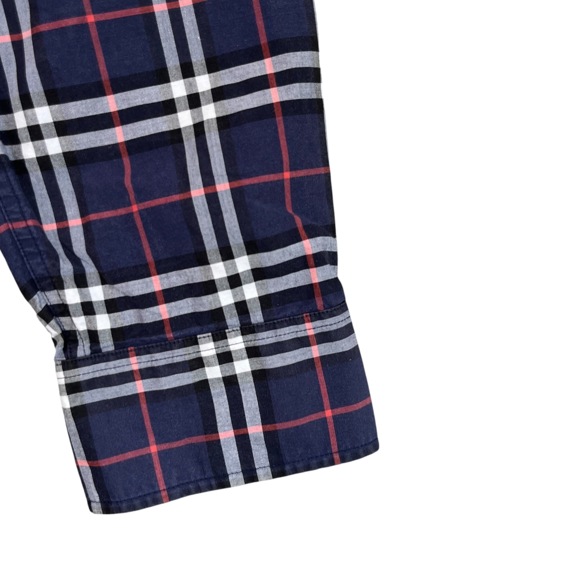 Men's Checkered Long Sleeve Shirt Blue Size S