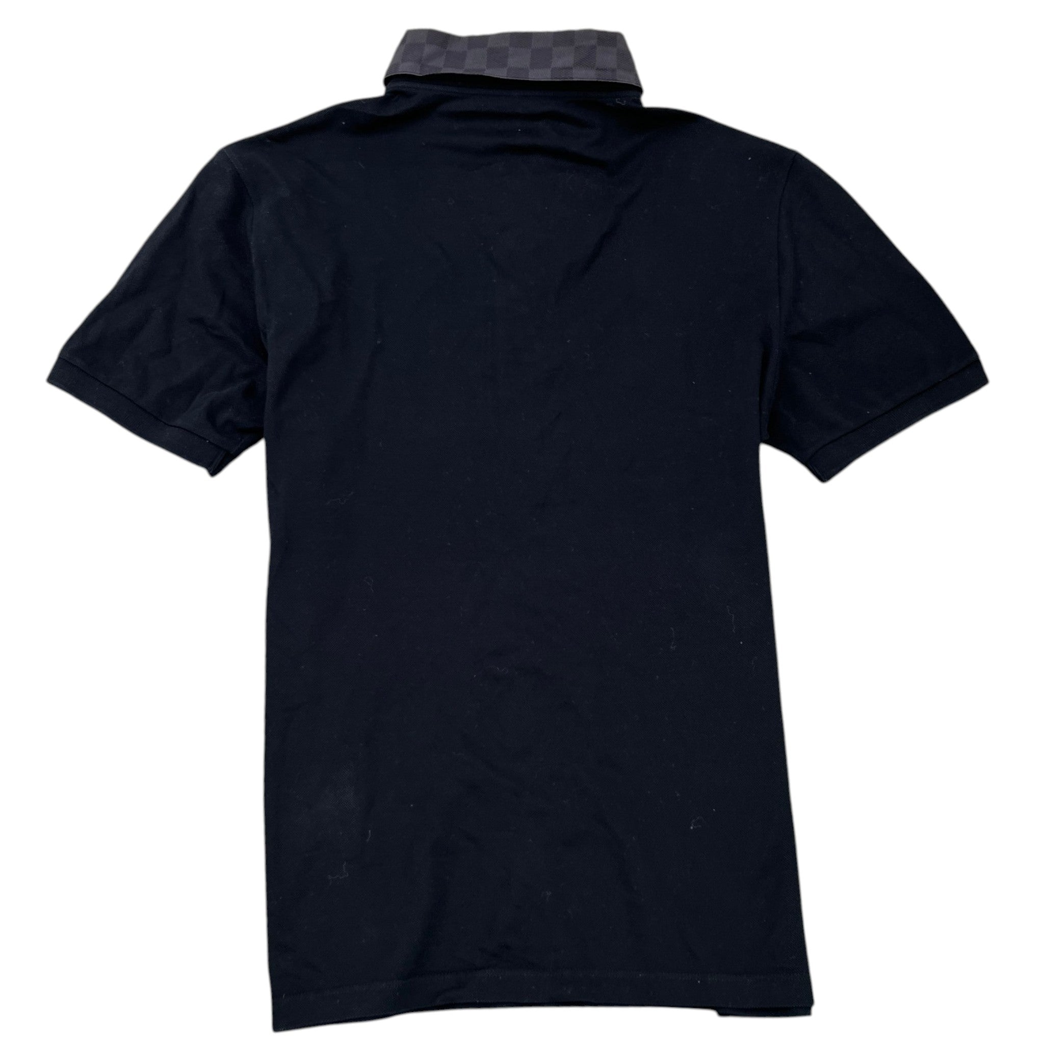 Men's Damier Collar Polo Shirt Black Size M