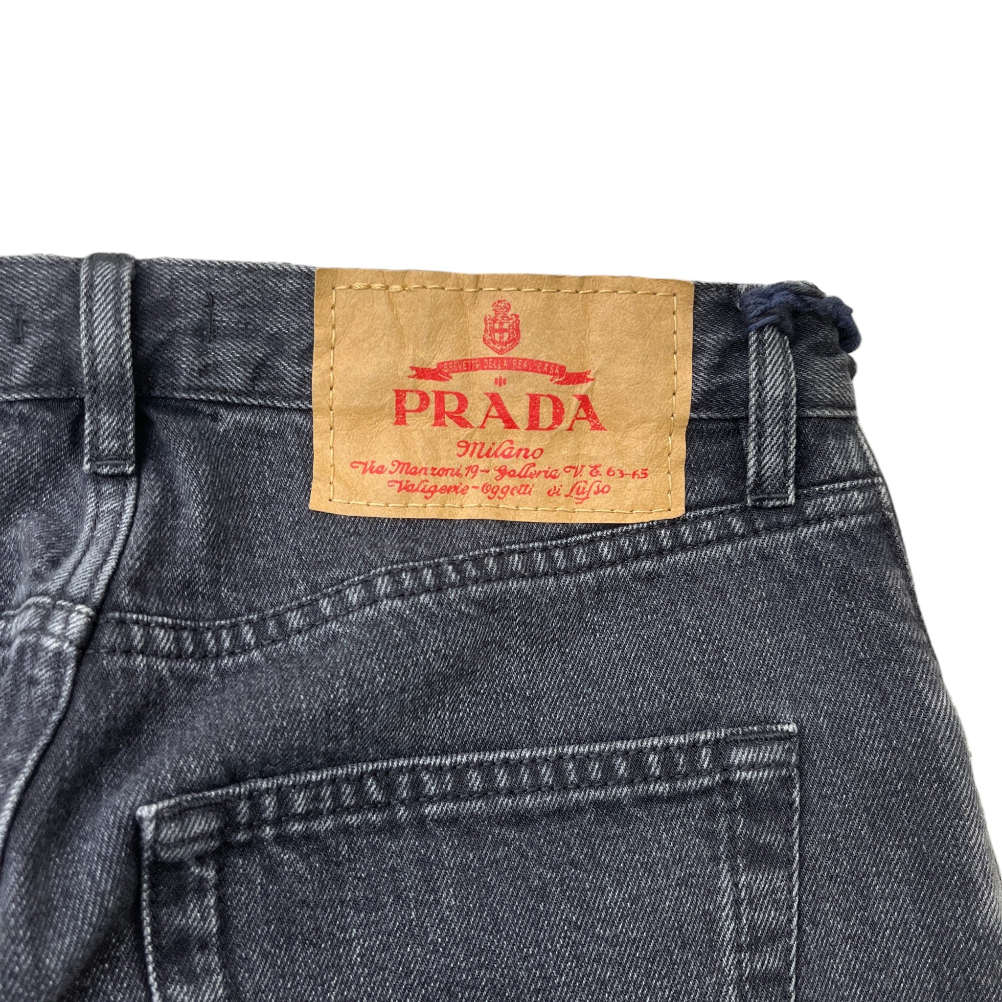 Men's Plaque Logo Jeans Black Size Waist 29"