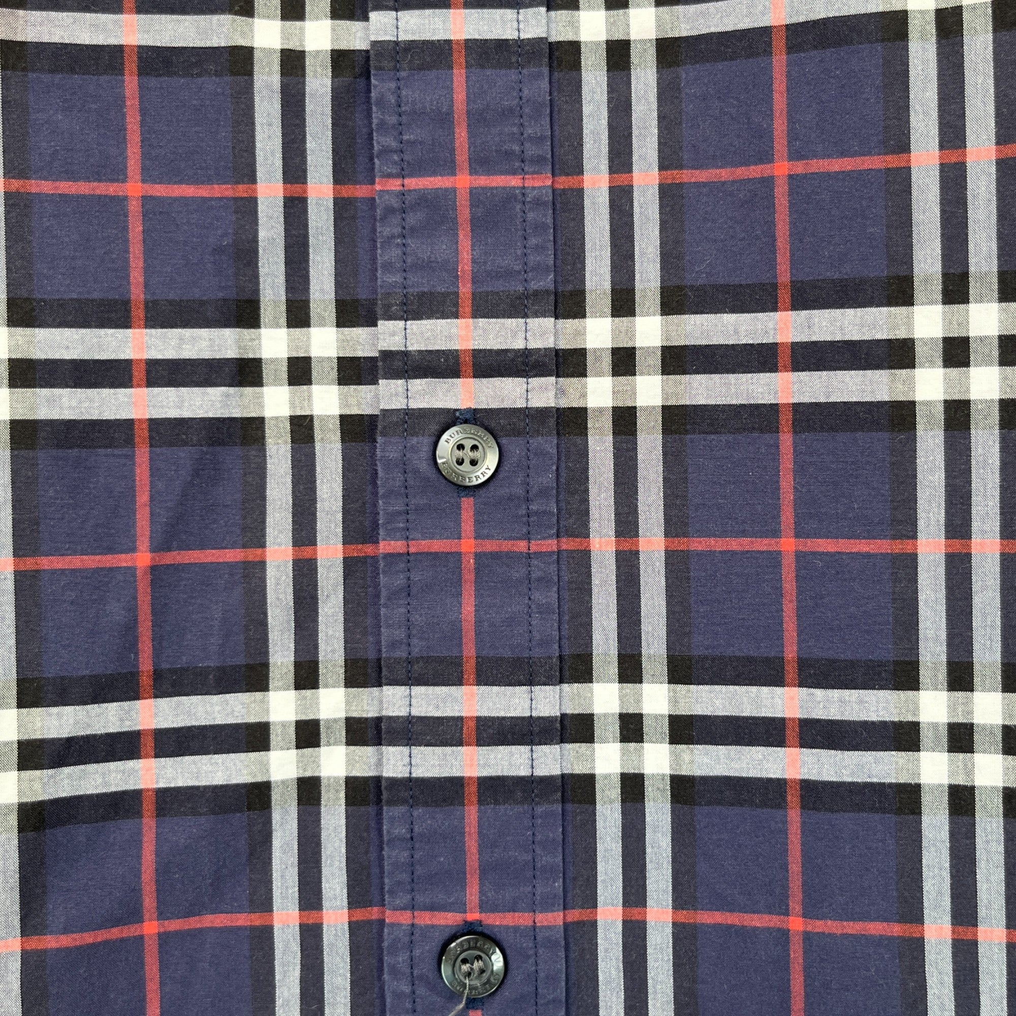 Men's Checkered Long Sleeve Shirt Blue Size S