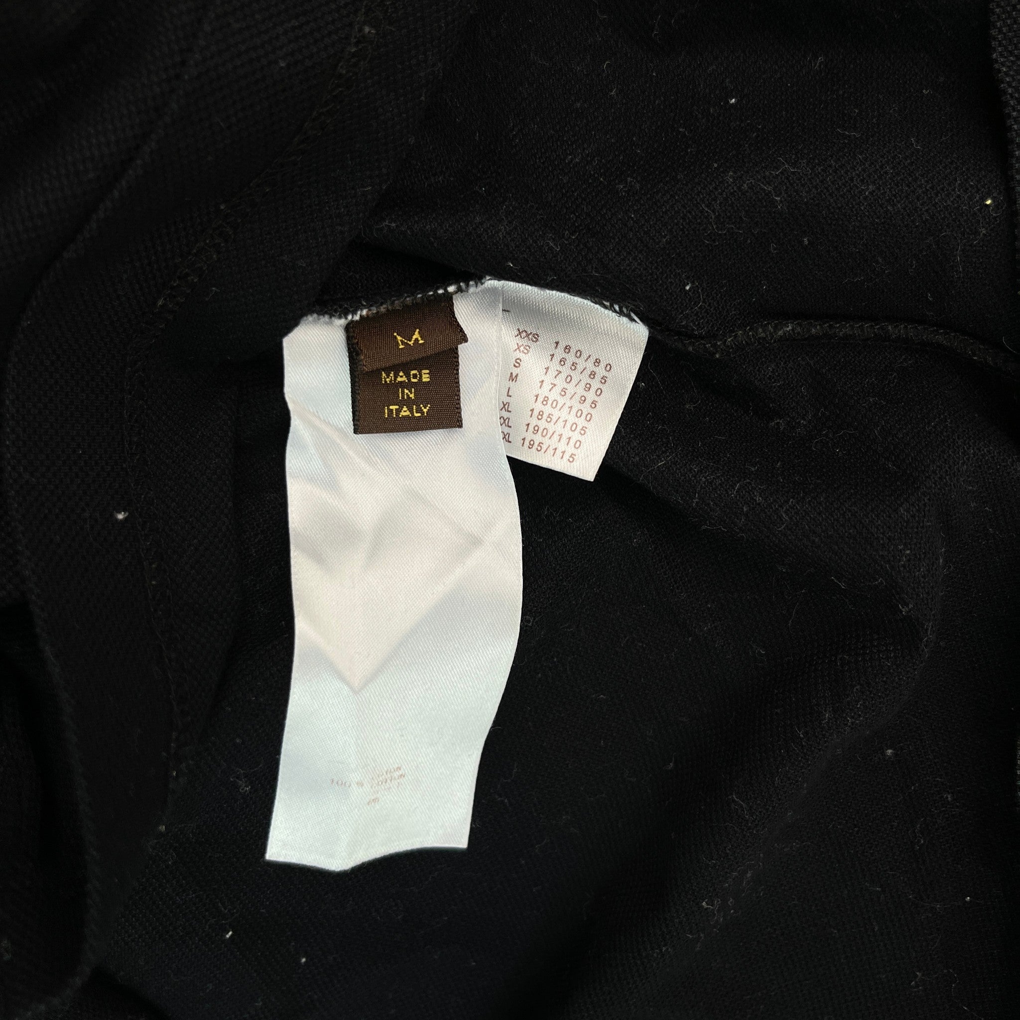 Men's Damier Collar Polo Shirt Black Size M