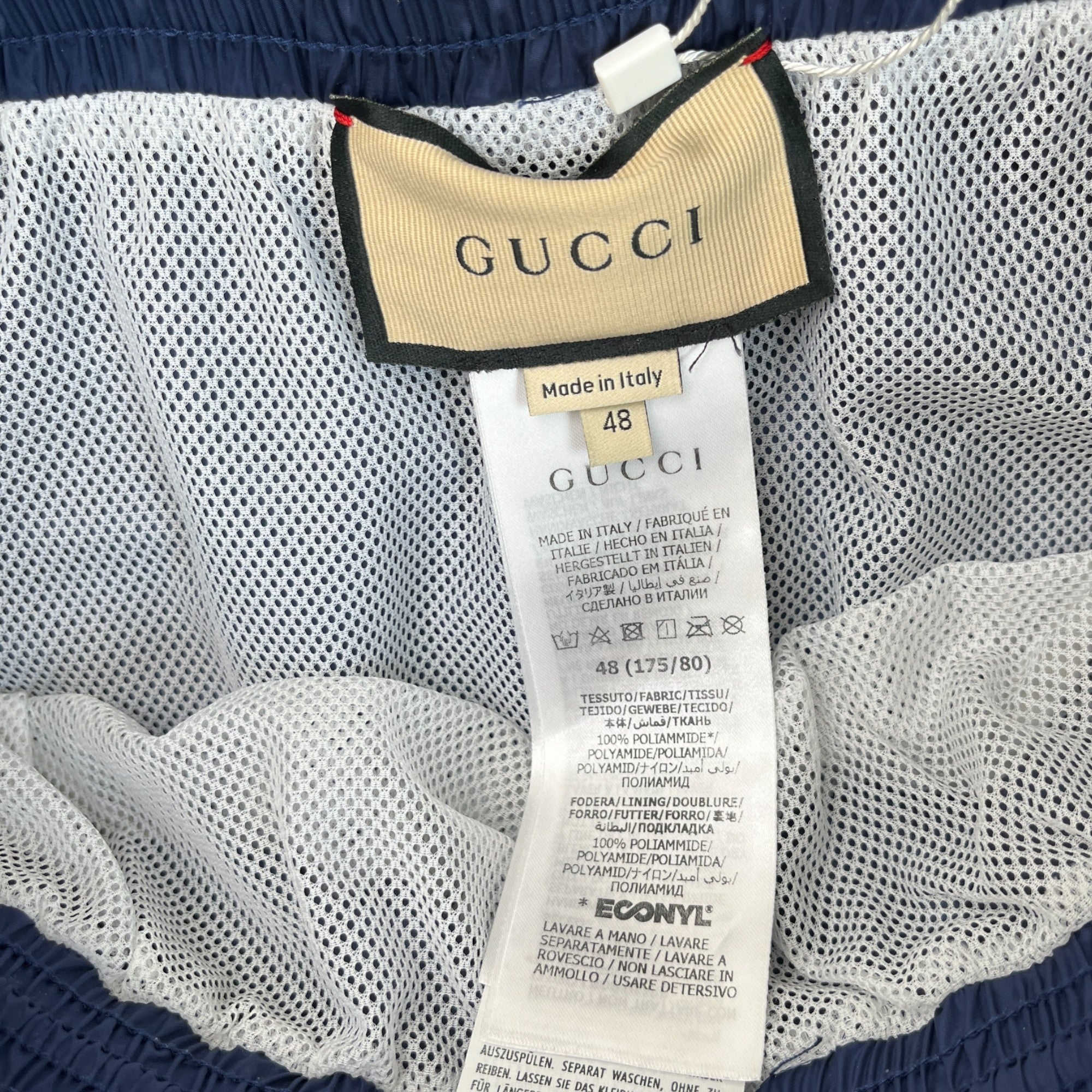 Men's Logo Print Swim Shorts Navy Size W32 / IT 48