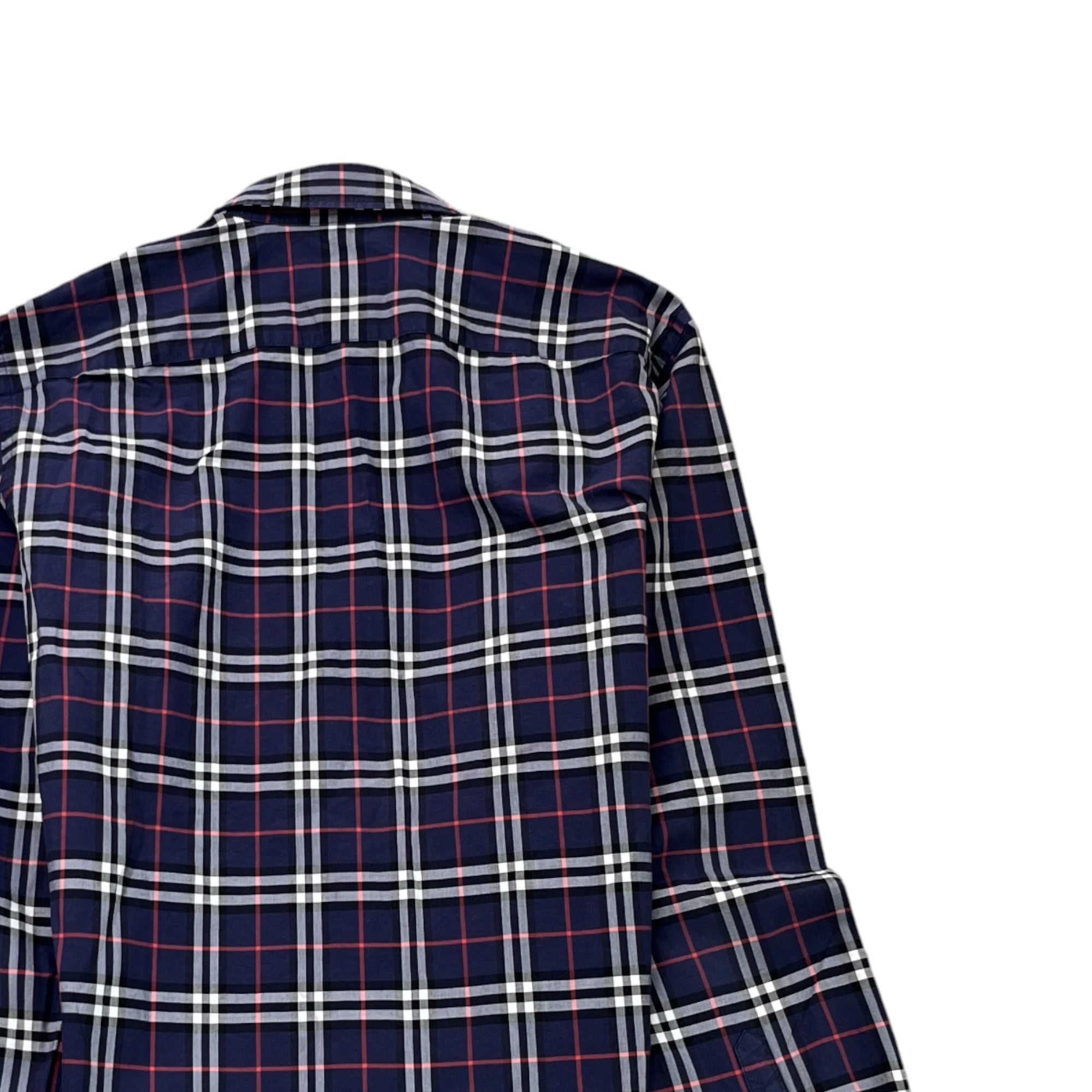 Men's Checkered Long Sleeve Shirt Blue Size S