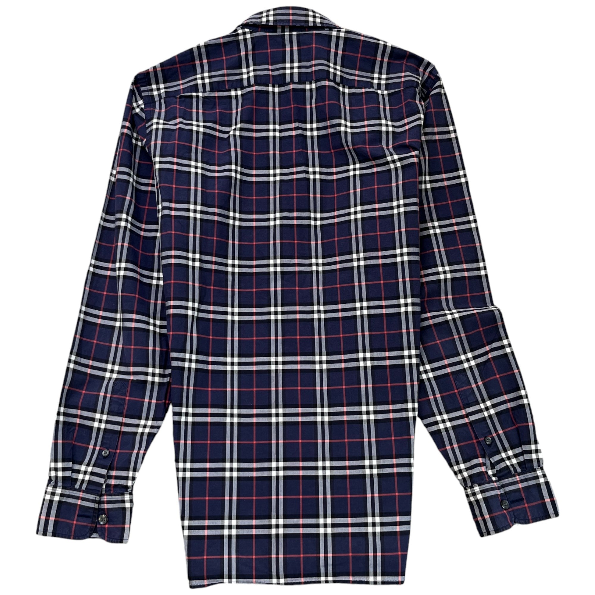 Men's Checkered Long Sleeve Shirt Blue Size S