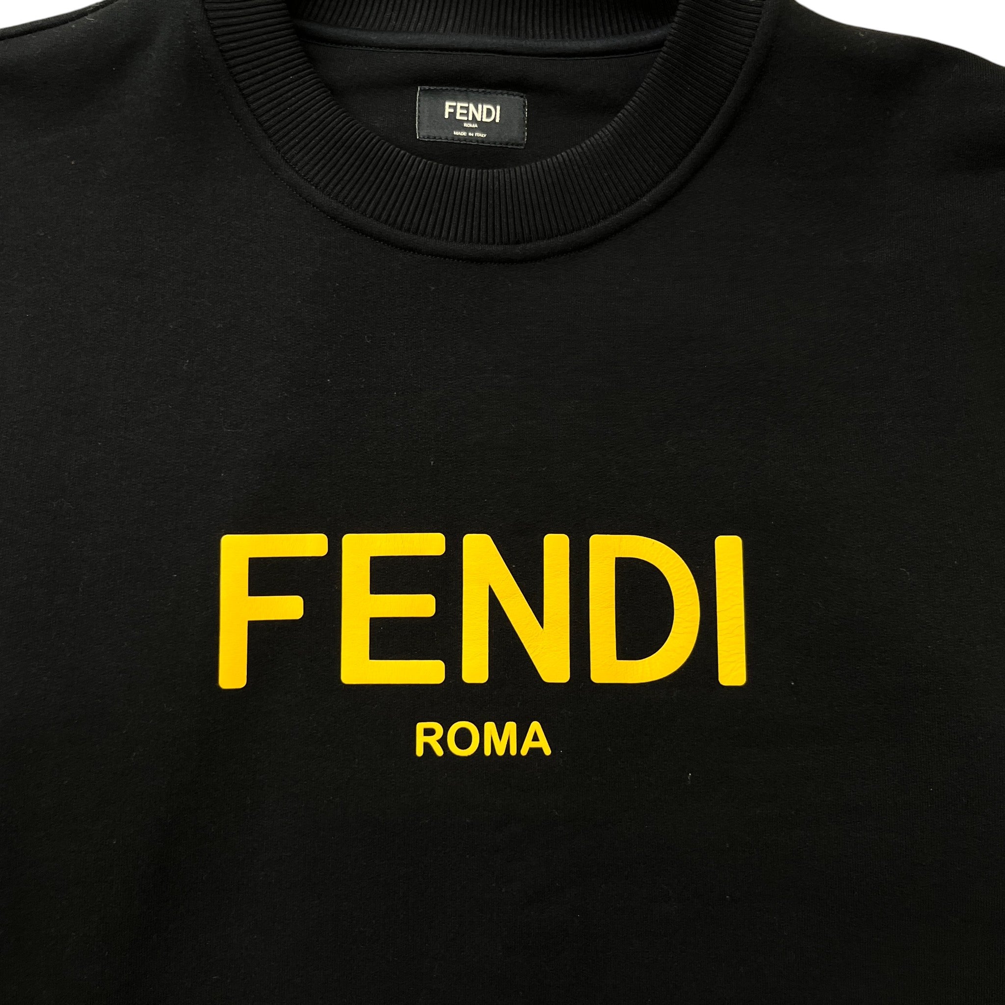 Men's Logo Print Jumper Black Size L