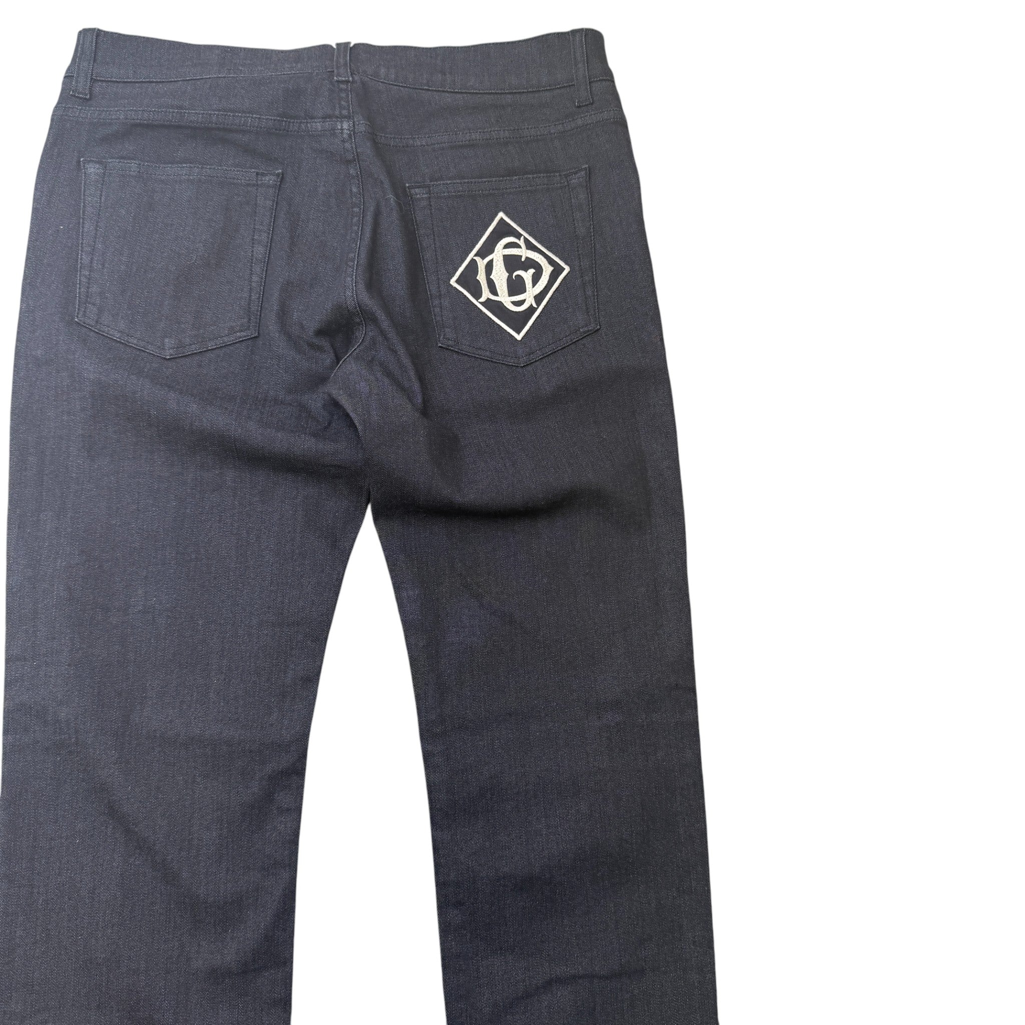 Men's Embroidered Logo Jeans Black Size IT 50 / UK 34