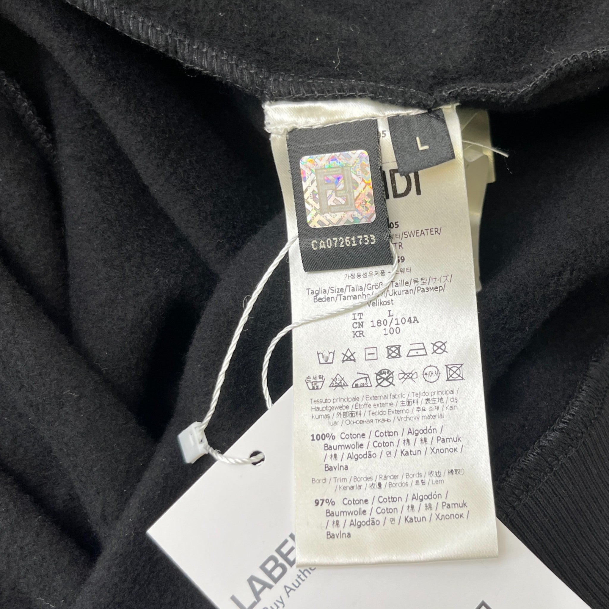 Men's Logo Print Jumper Black Size L