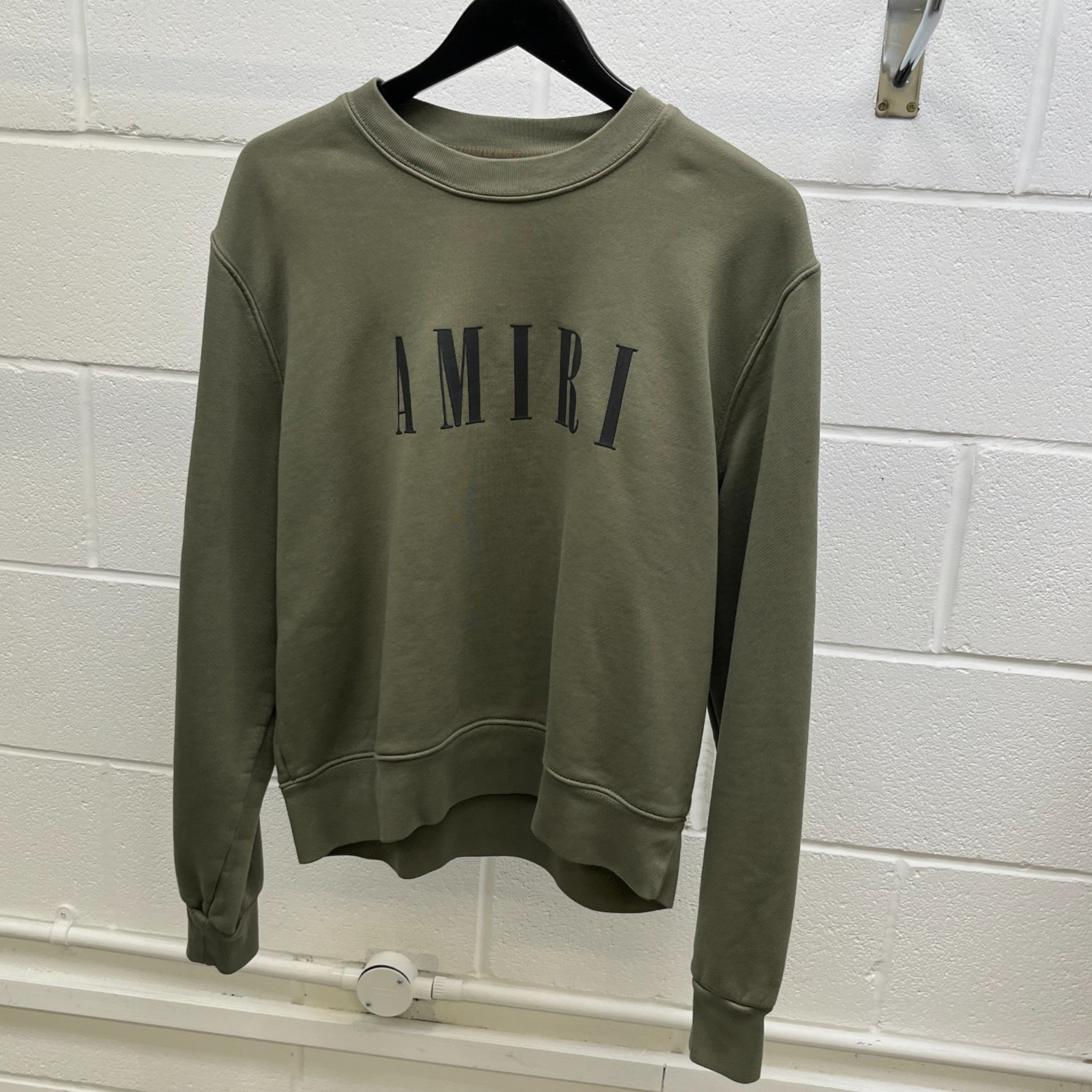 Men's Logo Print Jumper Khaki Size M