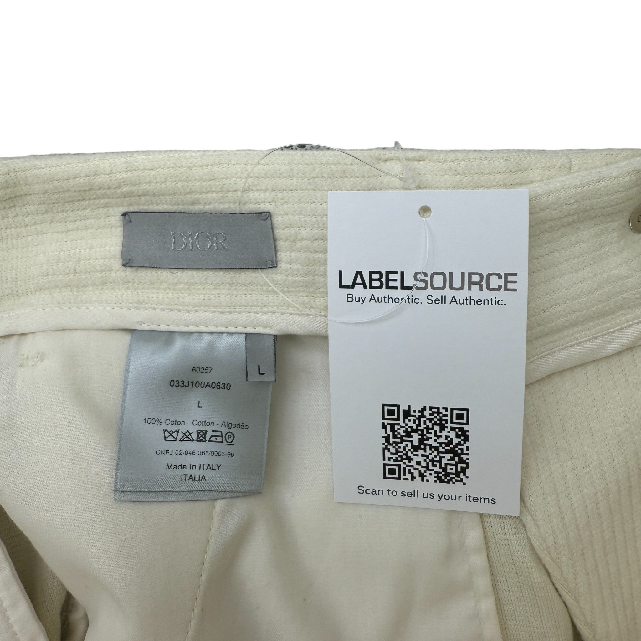 Men's Corduroy Embroidered Logo Shorts Cream Size L