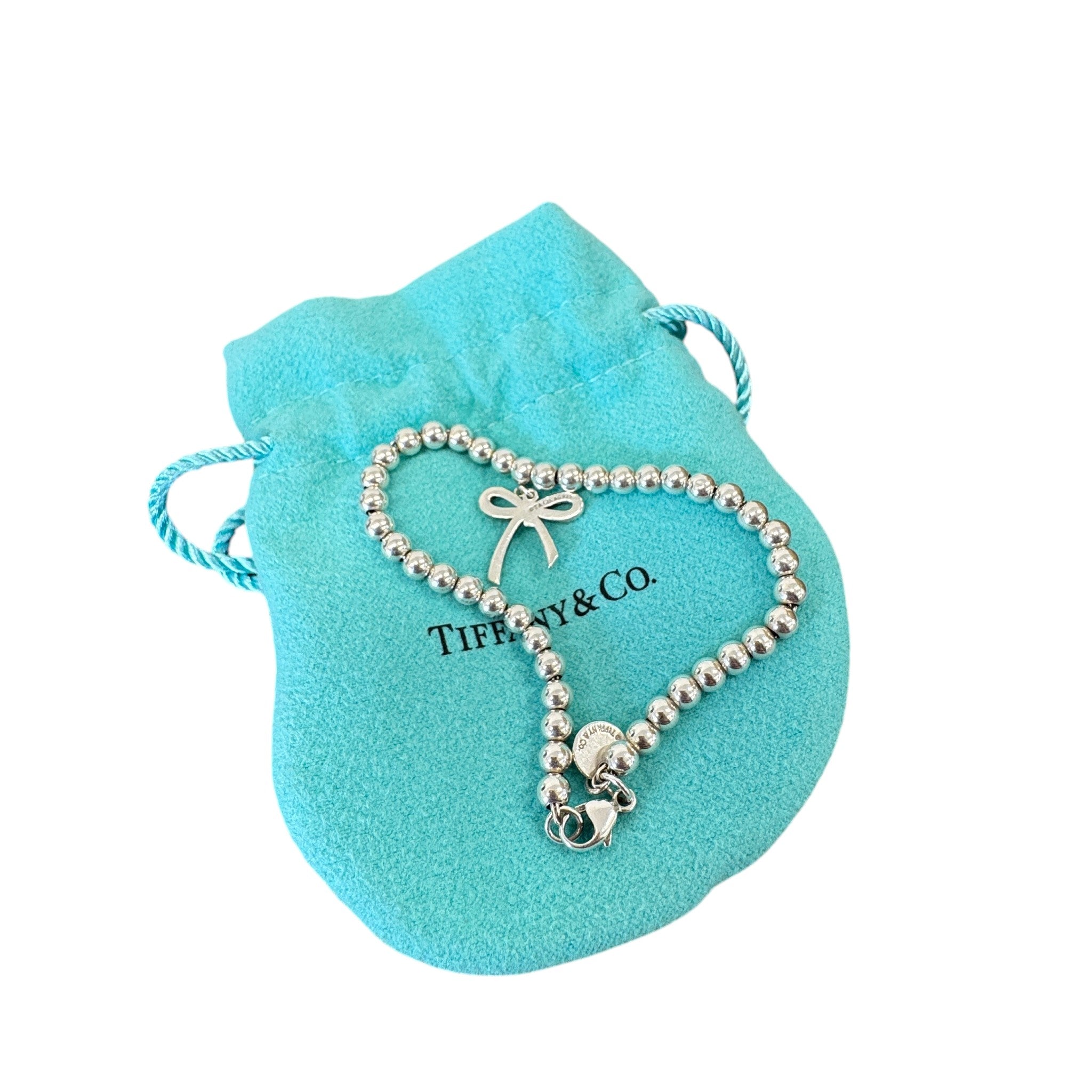 Women's Bead Bow Bracelet Silver