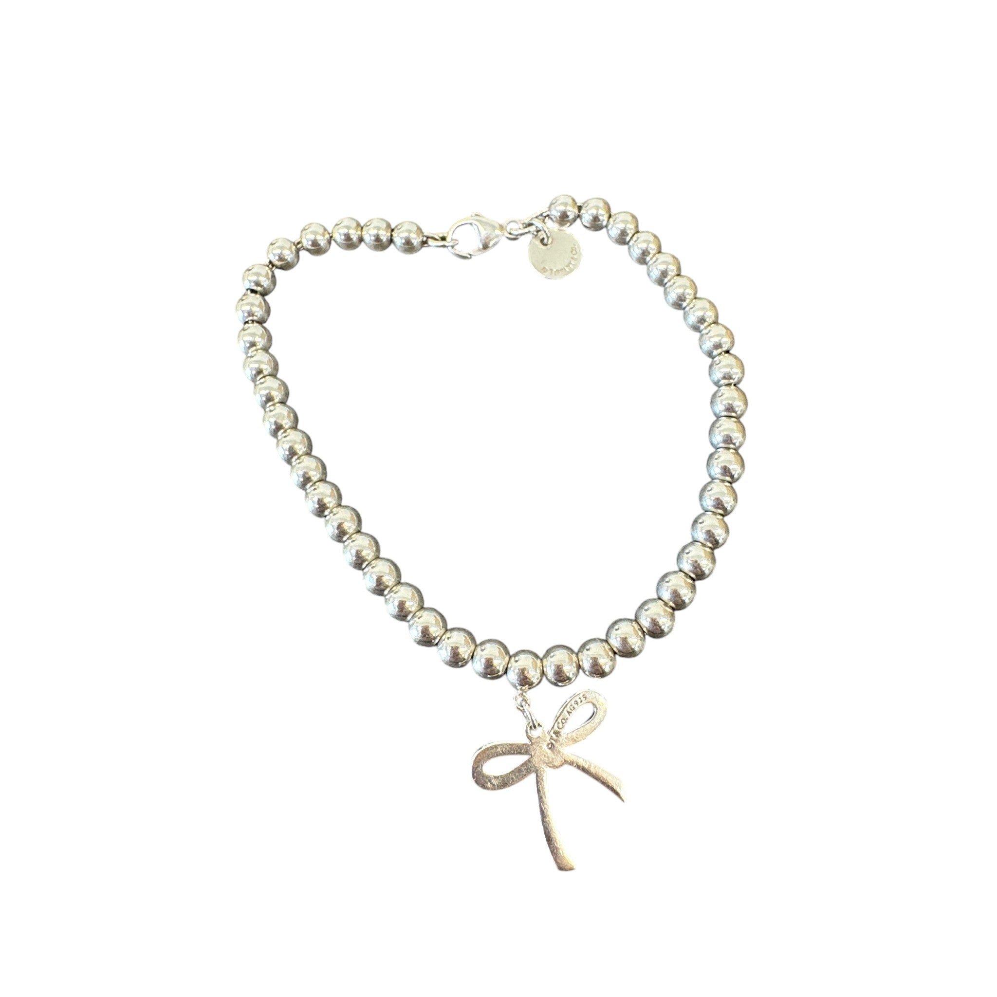 Women's Bead Bow Bracelet Silver