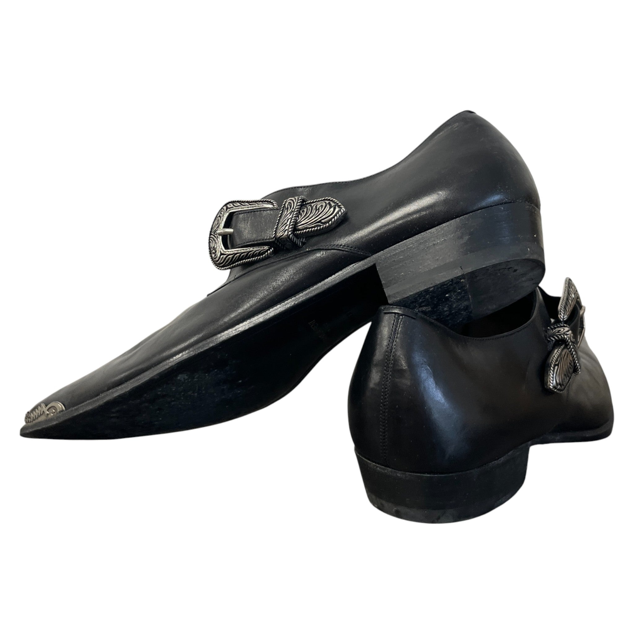 Men's Ss14 Duckie Monk Strap Loafers Black Size EU 43.5 / UK 9.5