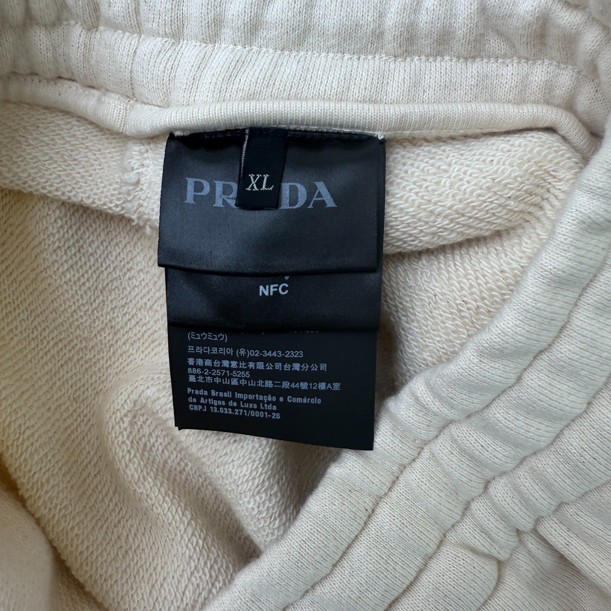 Men's Plaque Logo Shorts Cream Size XL