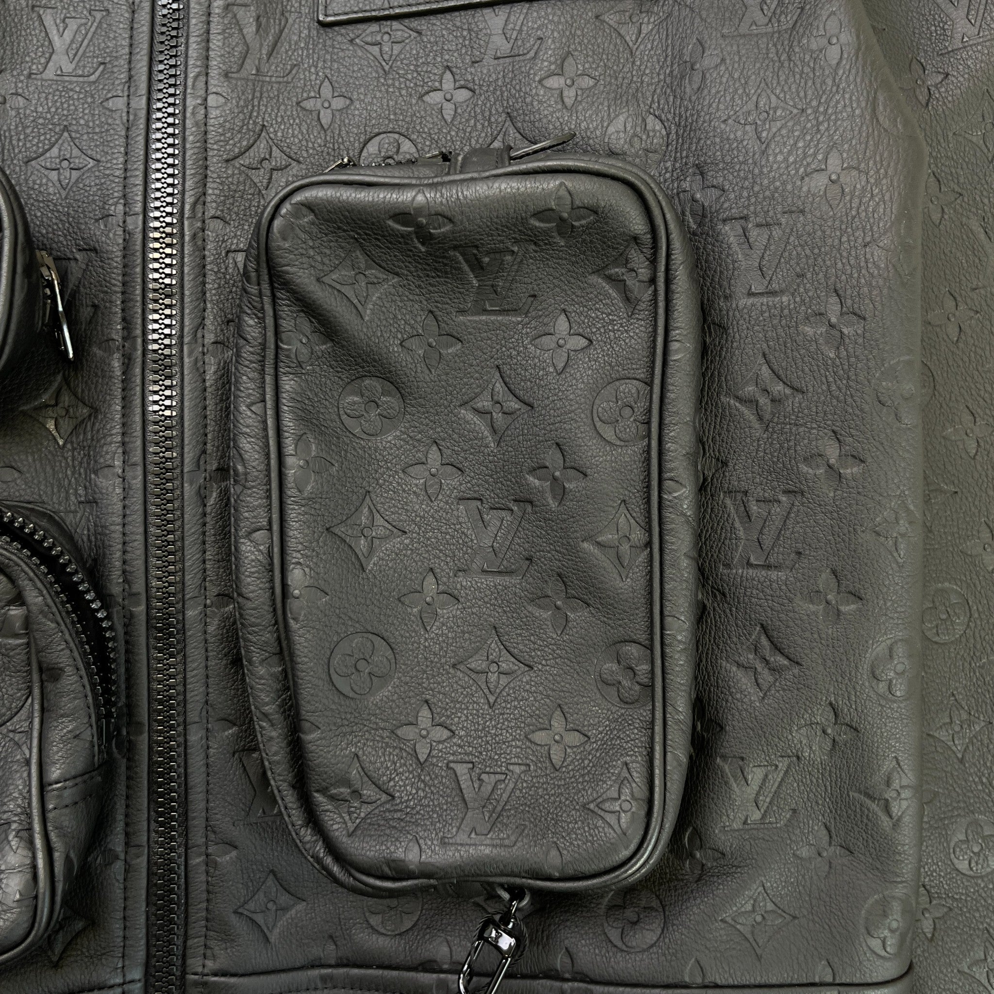 Men's Monogram Embossed Utility Jacket Black Size IT 48 / M