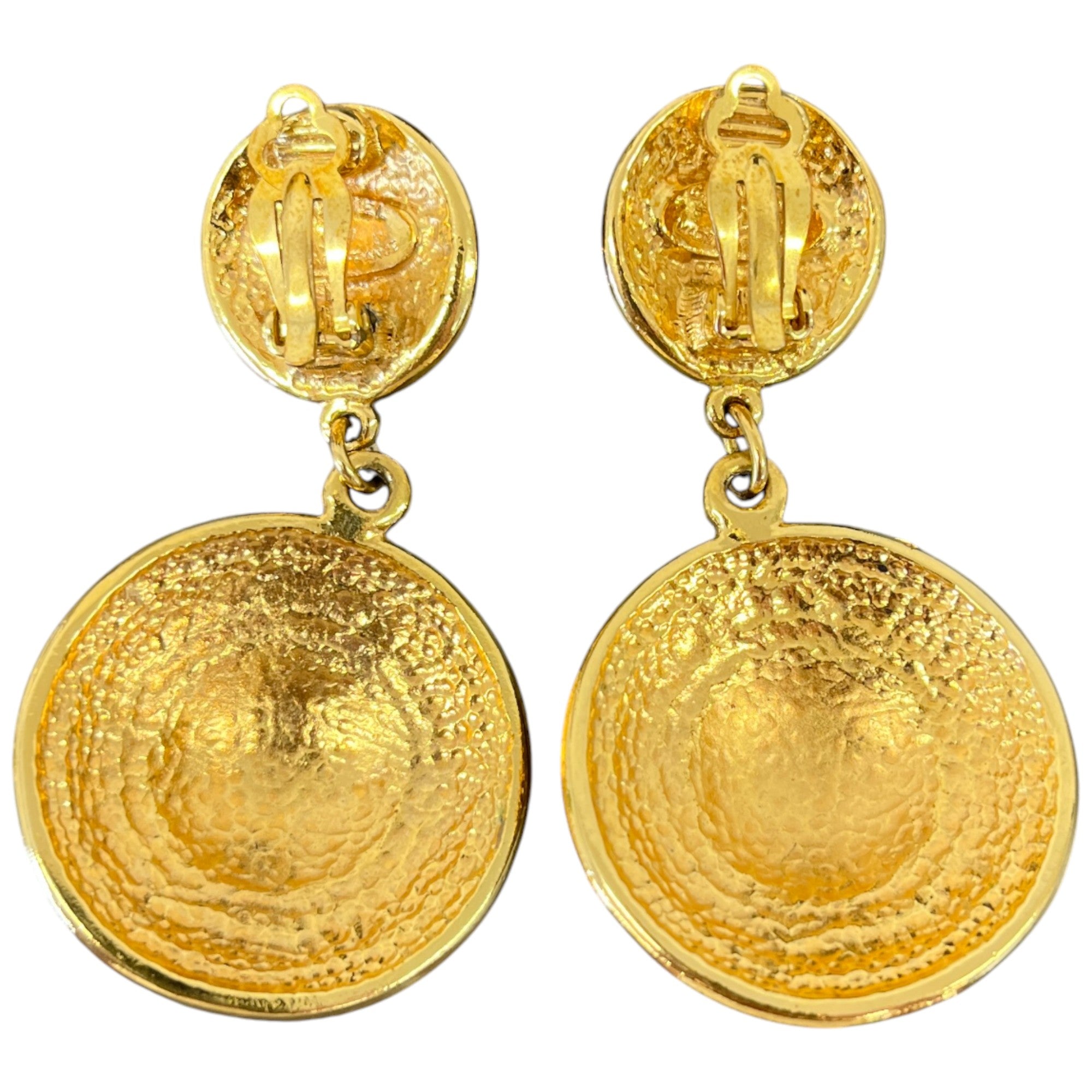Women's 1990 Vintage Byzantine Revival Clip-On Earrings Gold