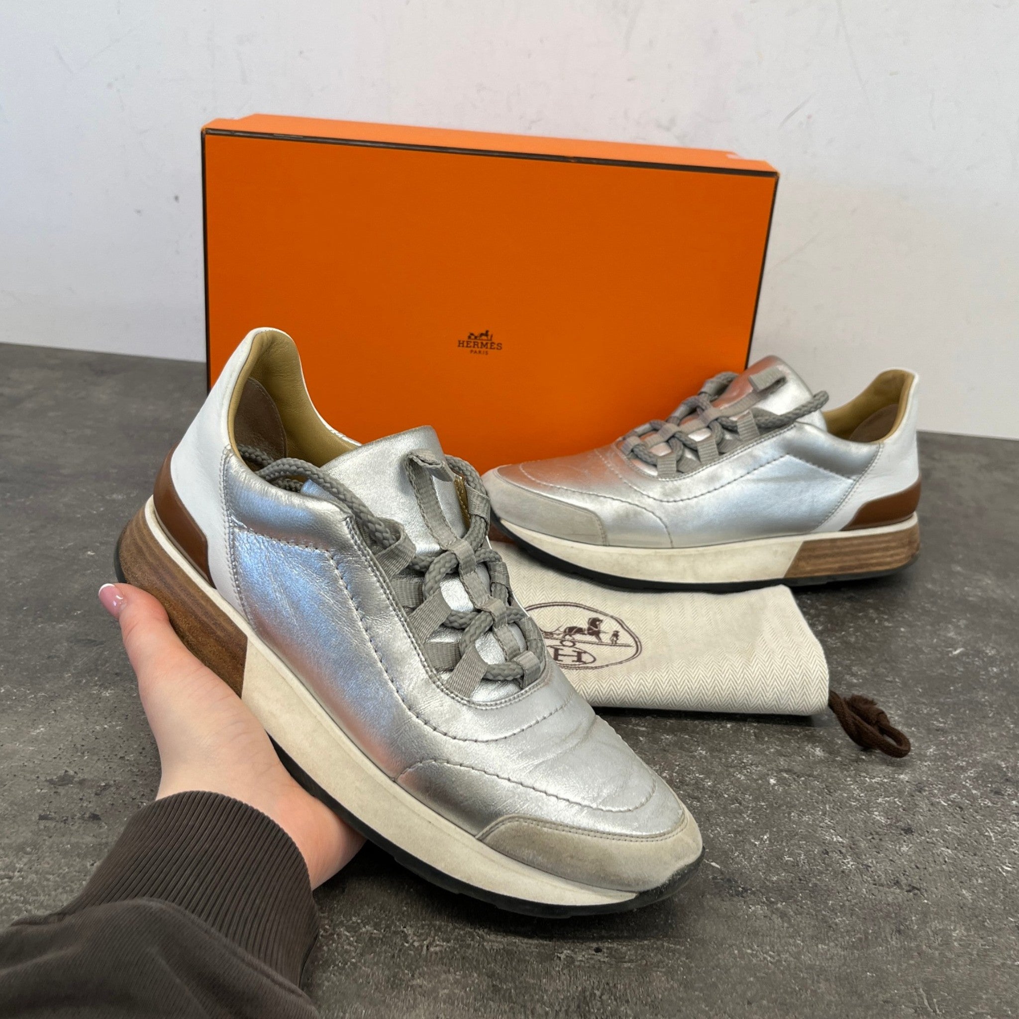 Women's Miles Low Trainers Silver Size EU 36 / UK 3