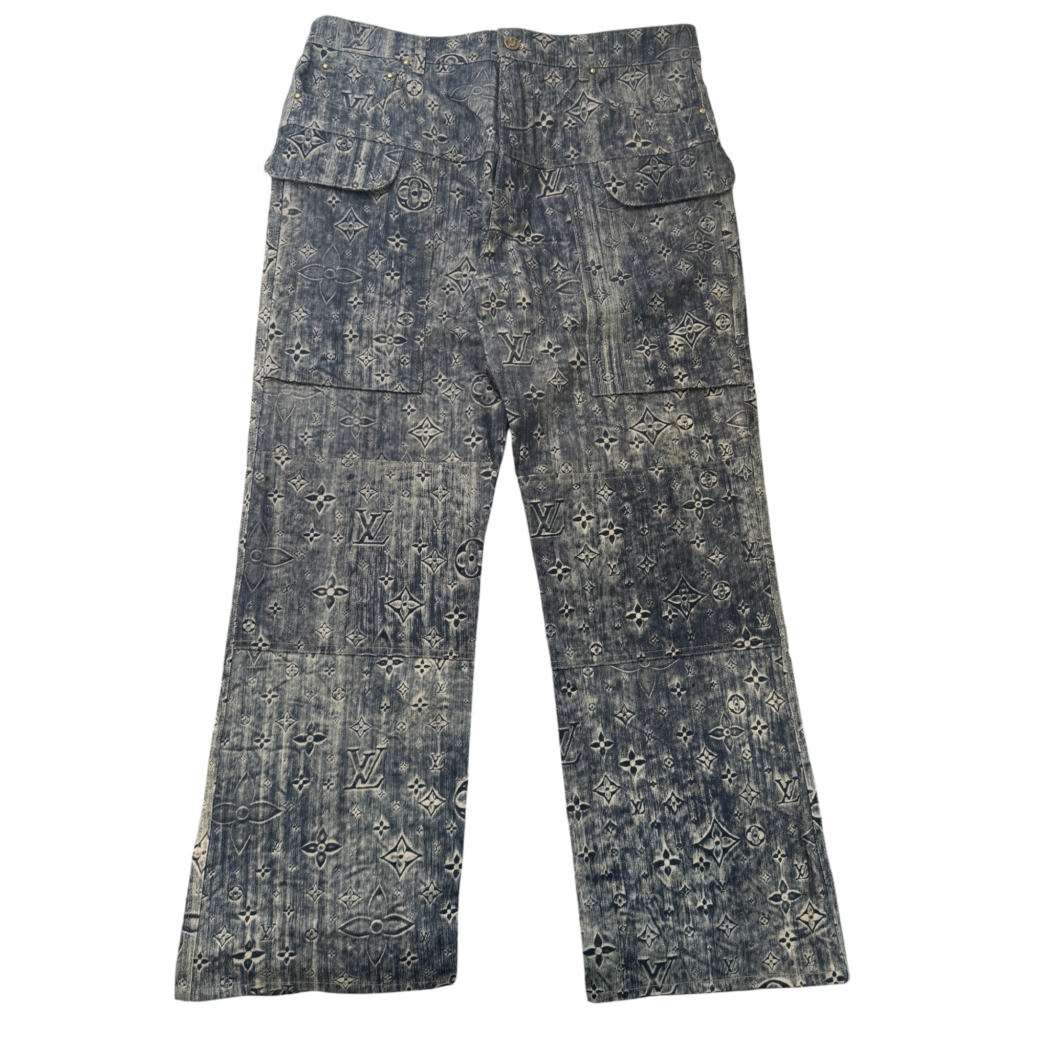 Men's Rendering Monogram Jeans Navy Size Waist 36"