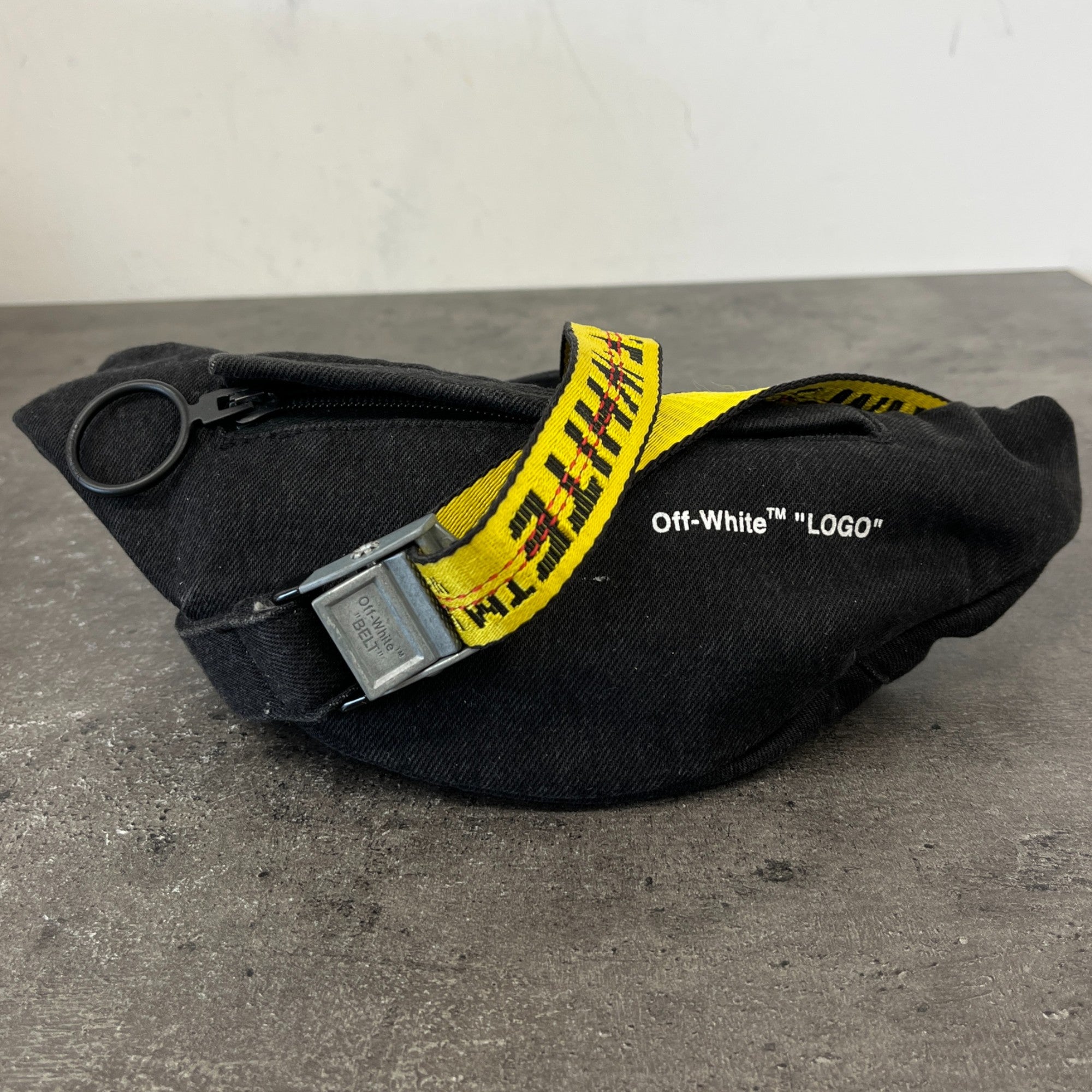 Men's Denim Industrial Strap Belt Bag Black