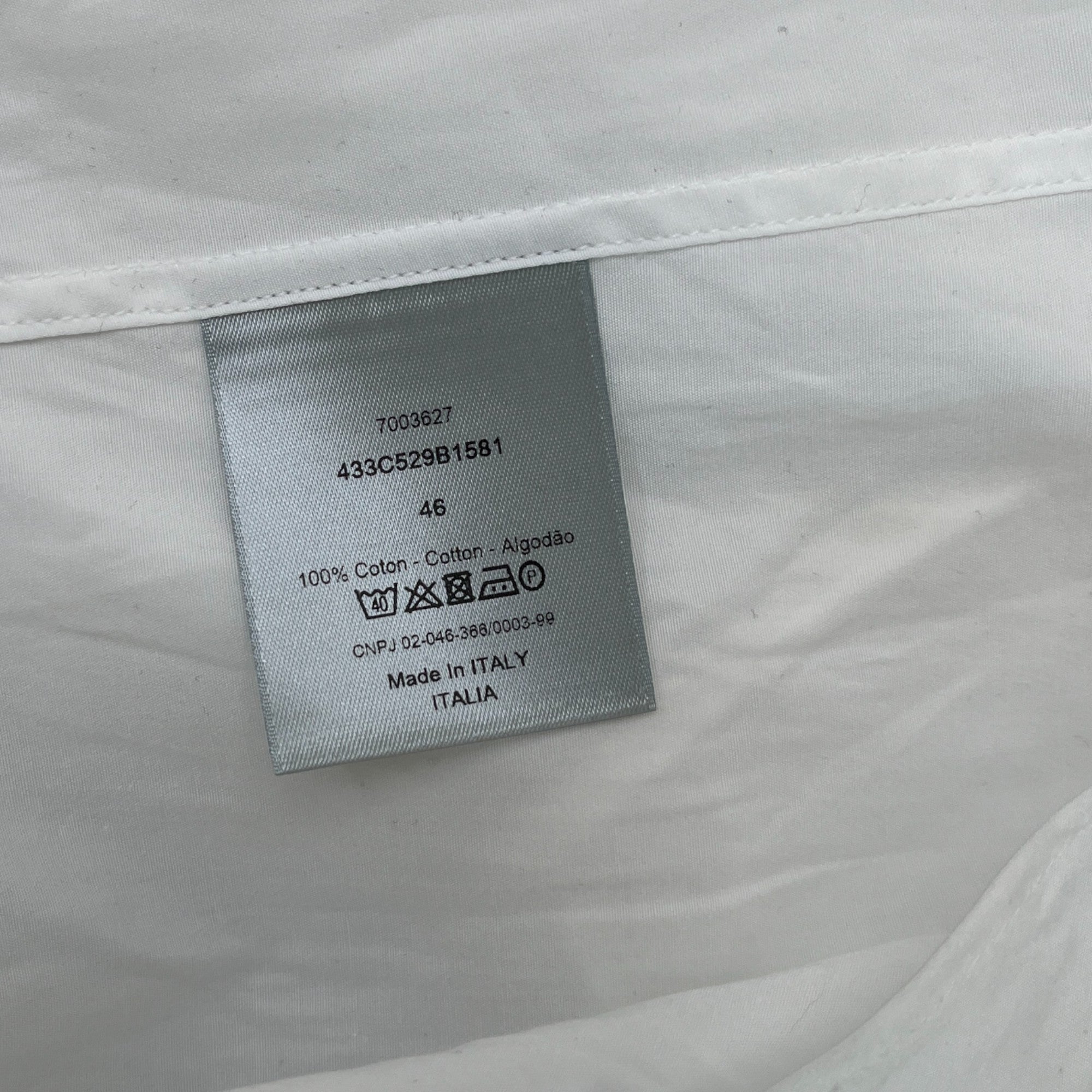 Men's Embroidered Bee Long Sleeve Shirt White Size IT 46 / UK S