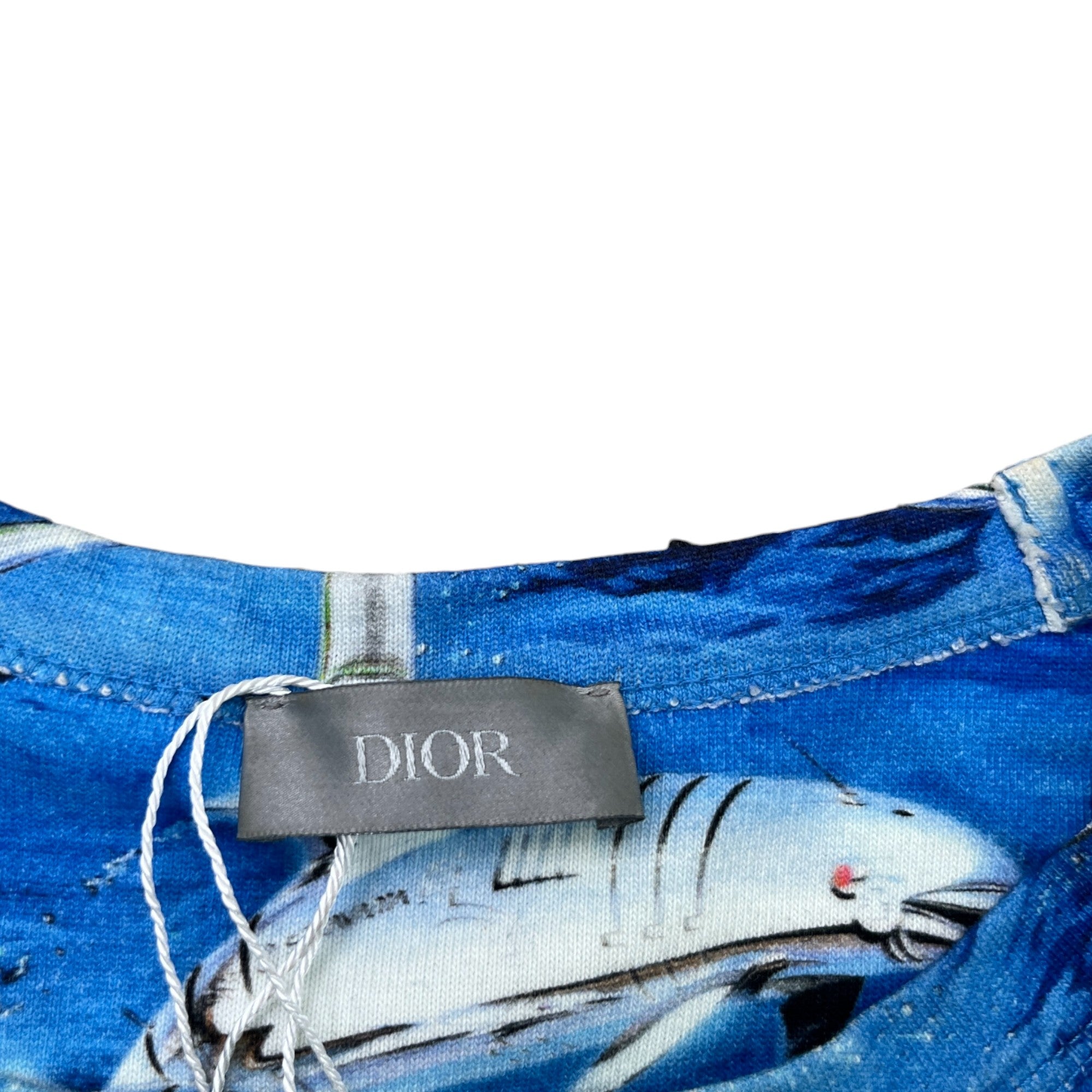 Men's X Sorayama Dolphin Print T-Shirt Blue Size M